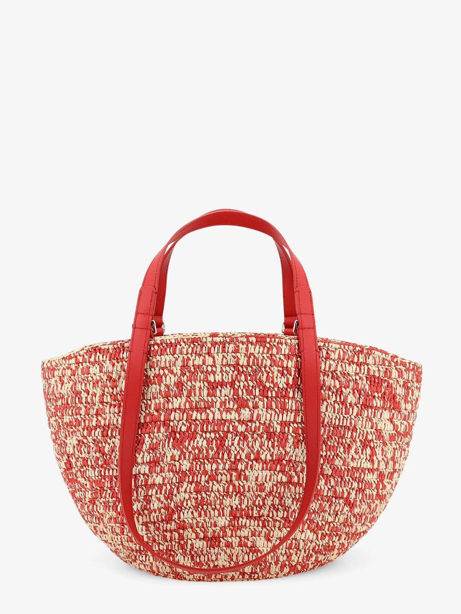 Paula's Ibiza -Medium Eclipse raffia and leather shoulder bag with 3D Anagram logo.webp
