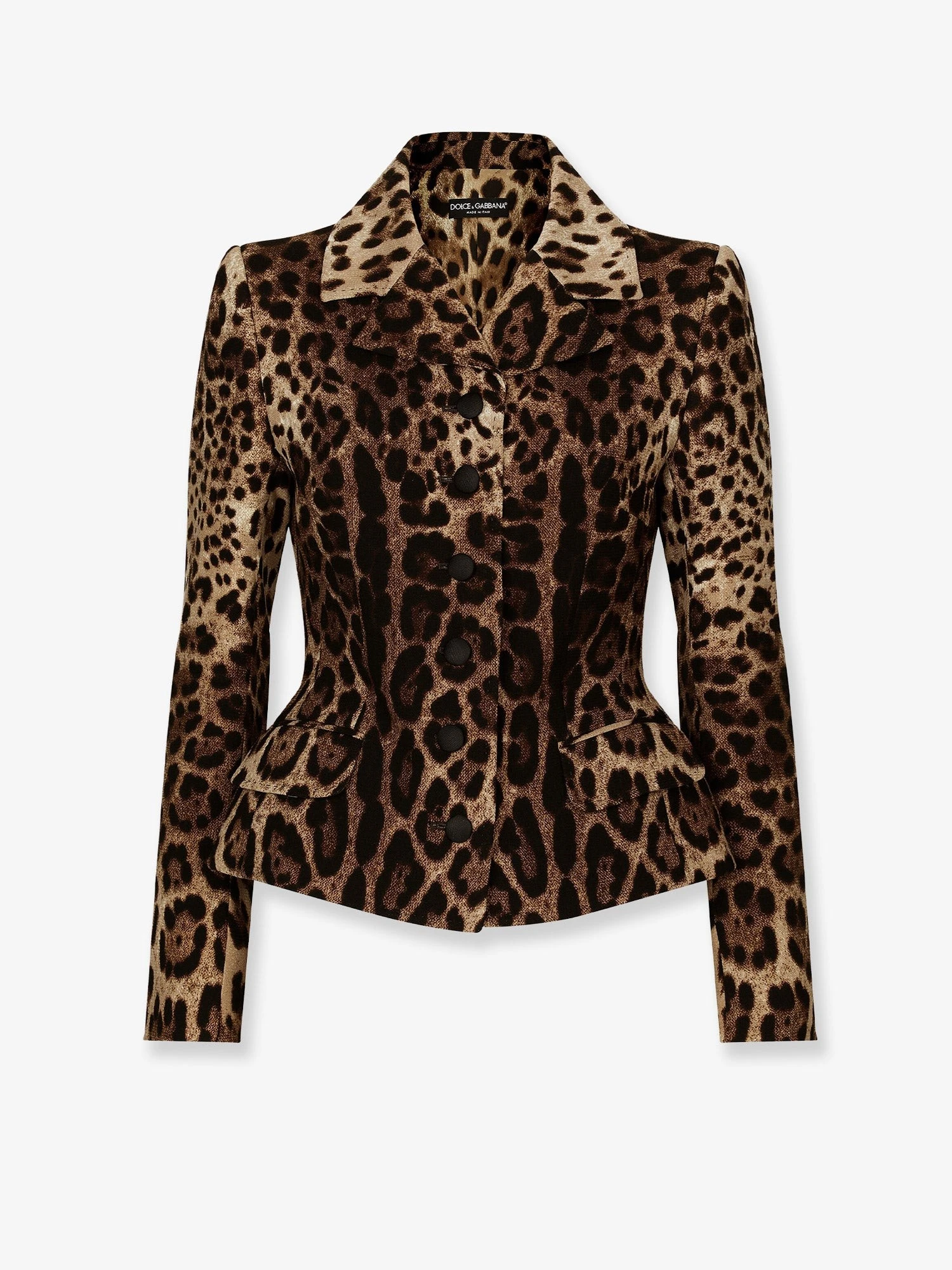 Double wool crêpe dress with Leopard print.webp