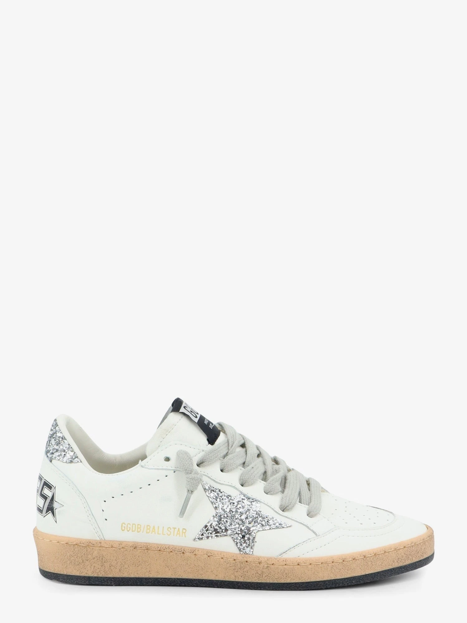 Ballstar leather sneakers with iconic glitter logo on the side.webp