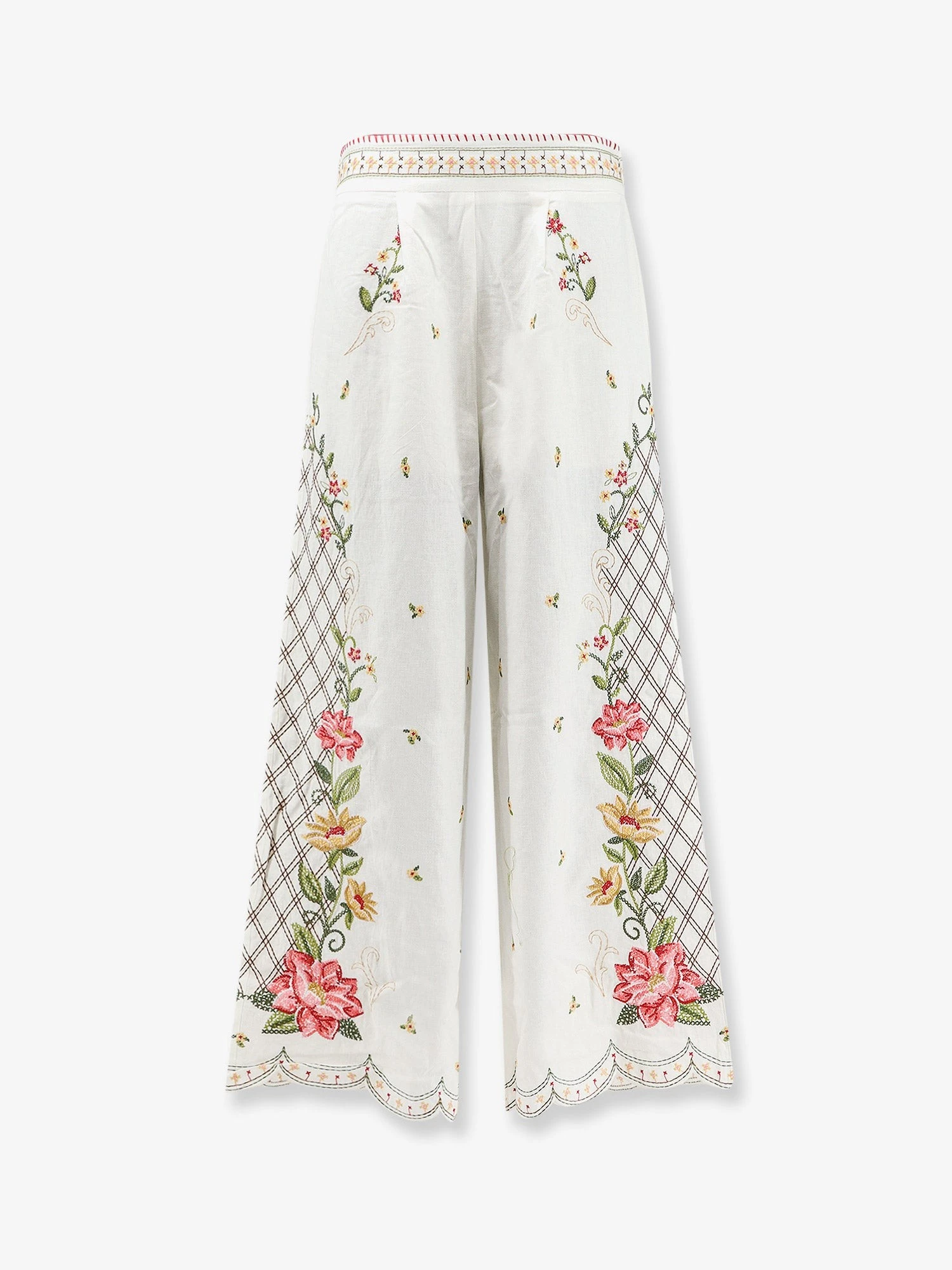 Linen and viscose trousers with embroidery.webp