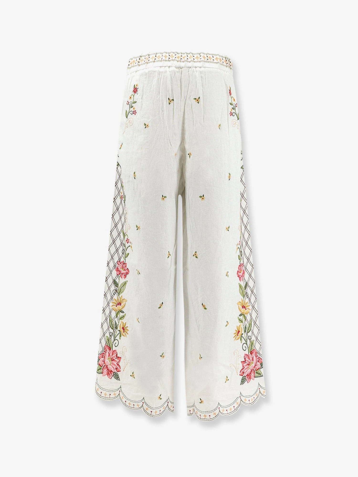 Linen and viscose trousers with embroidery.webp