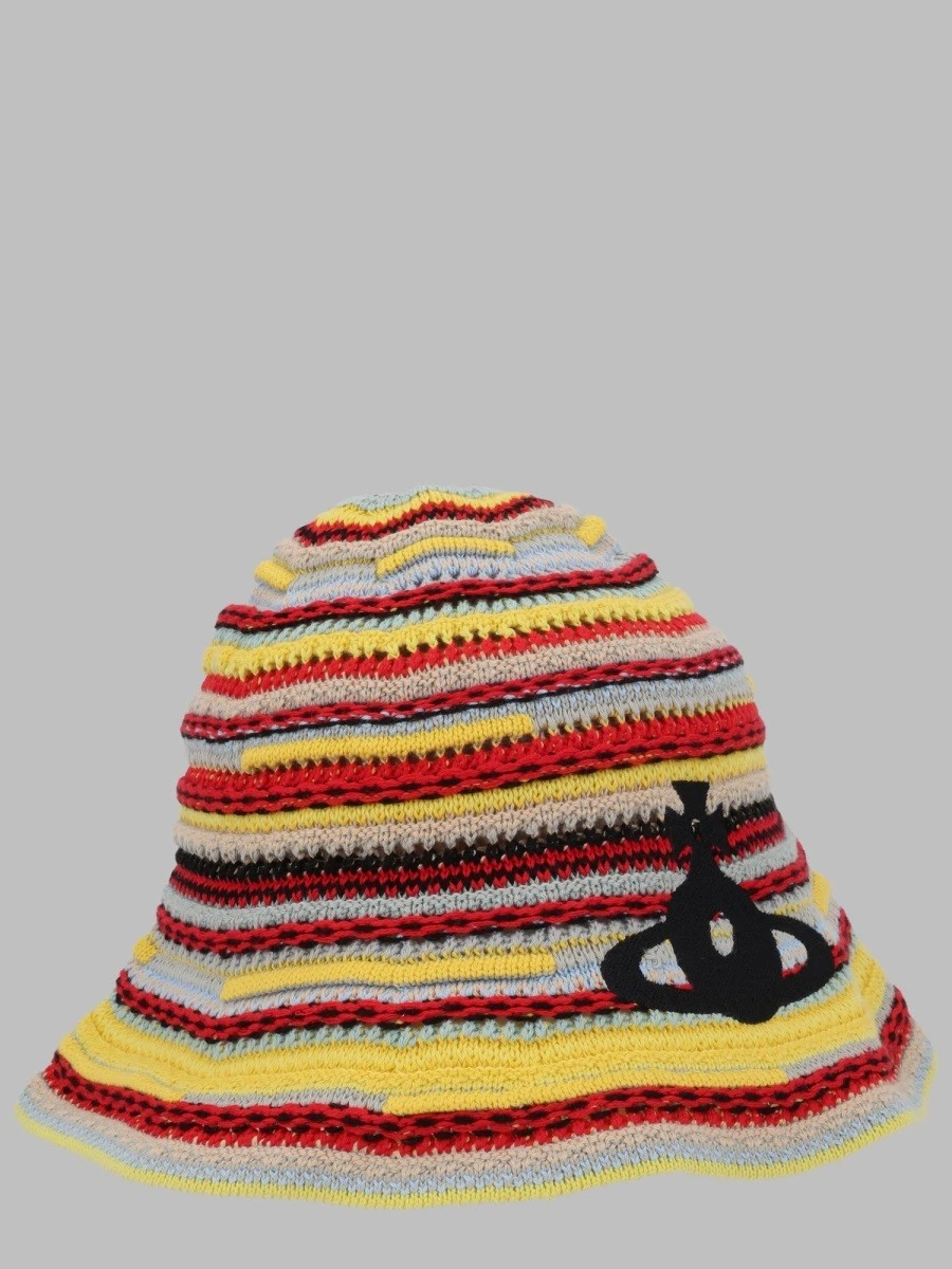 CAPPELLO "BUCKET" IN MAGLIA CON DETTAGLIO ORB.webp