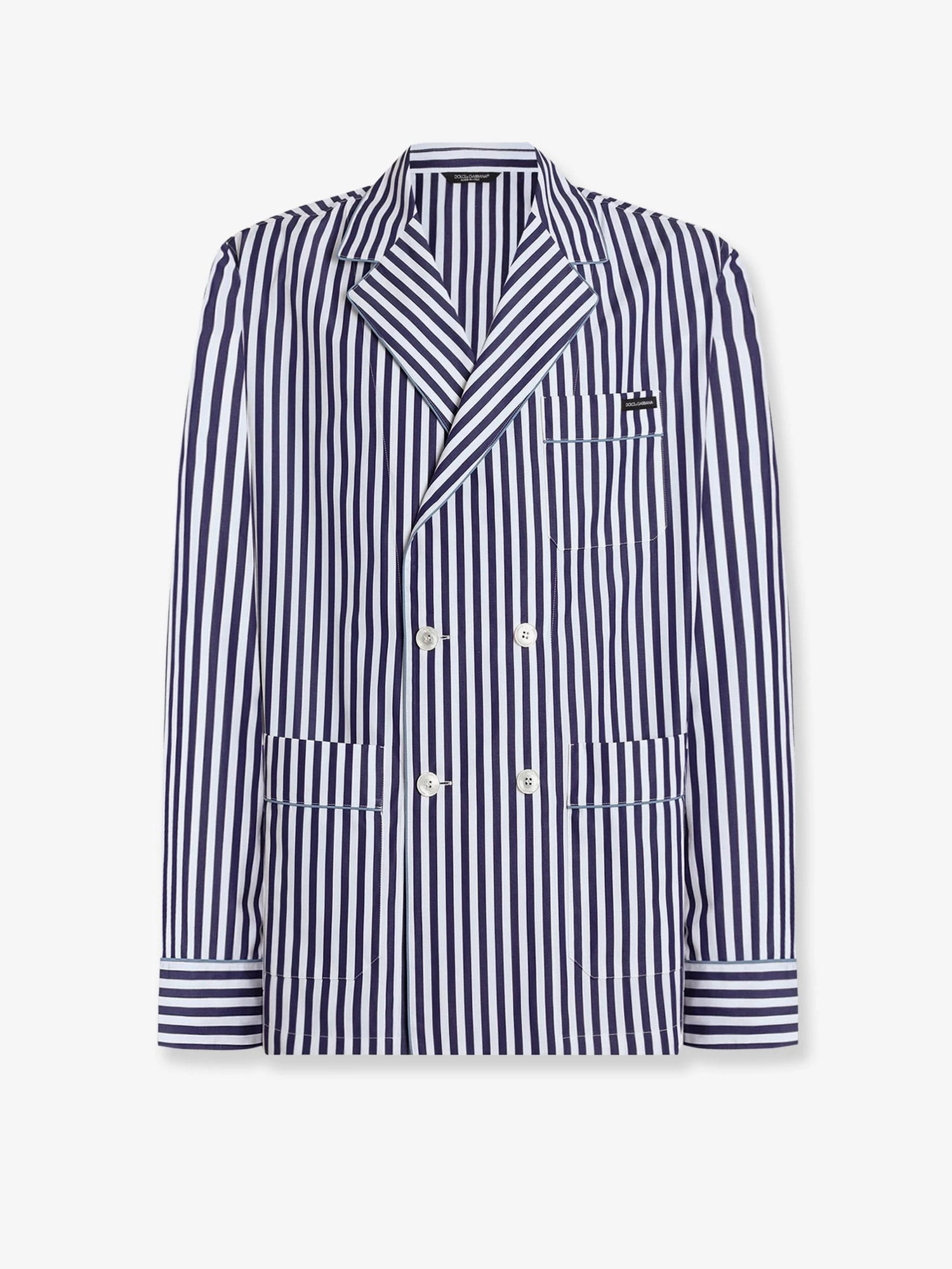 Cotton blazer with striped motif.webp