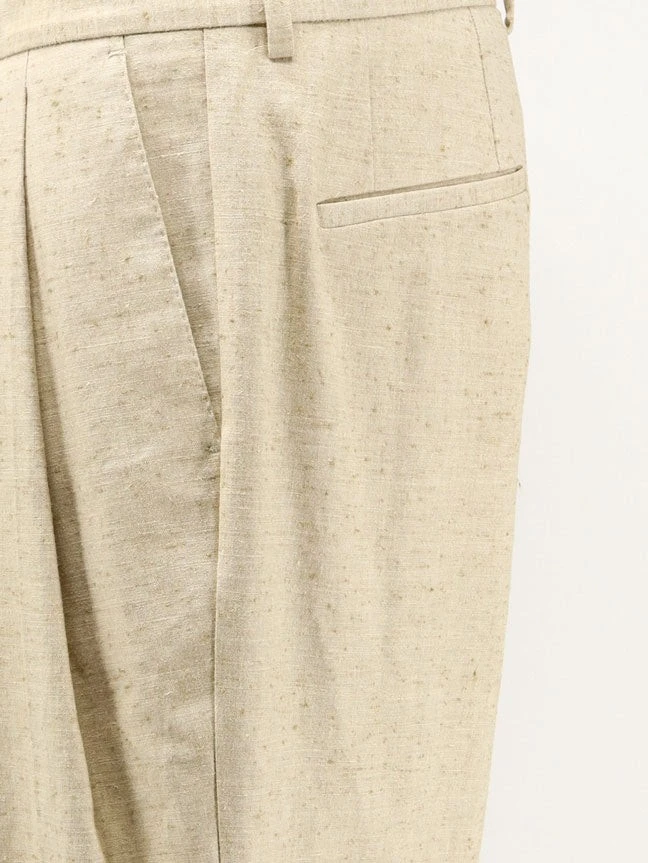 Hemp, linen and silk trousers with tweed effect.webp