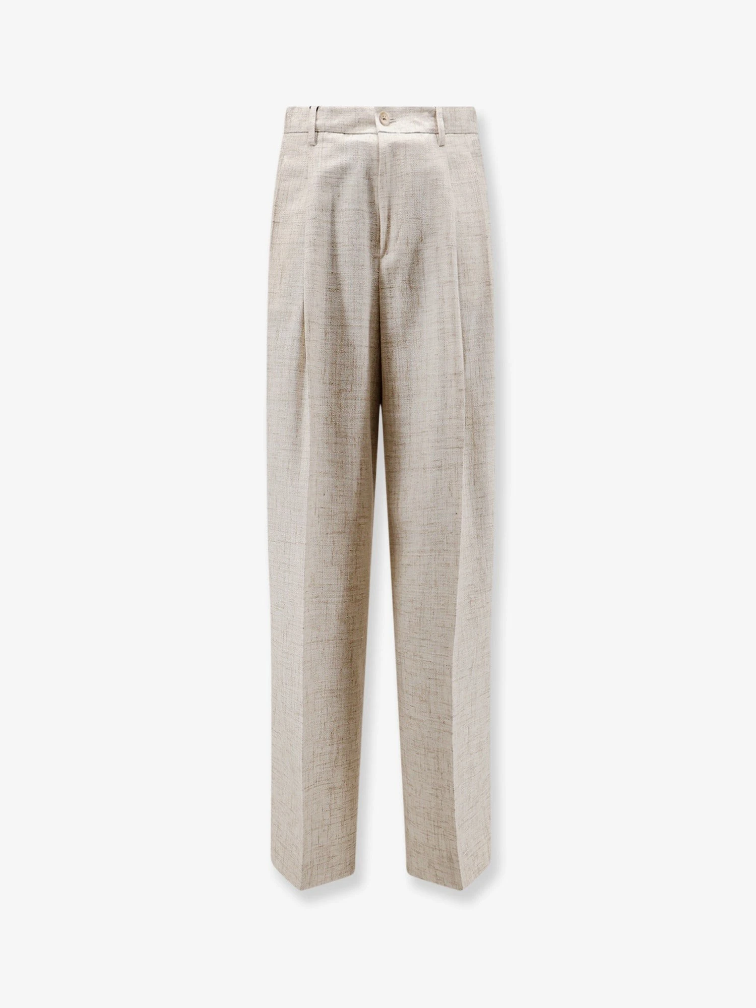 Viscose and linen blend trousers with tweed effect.webp