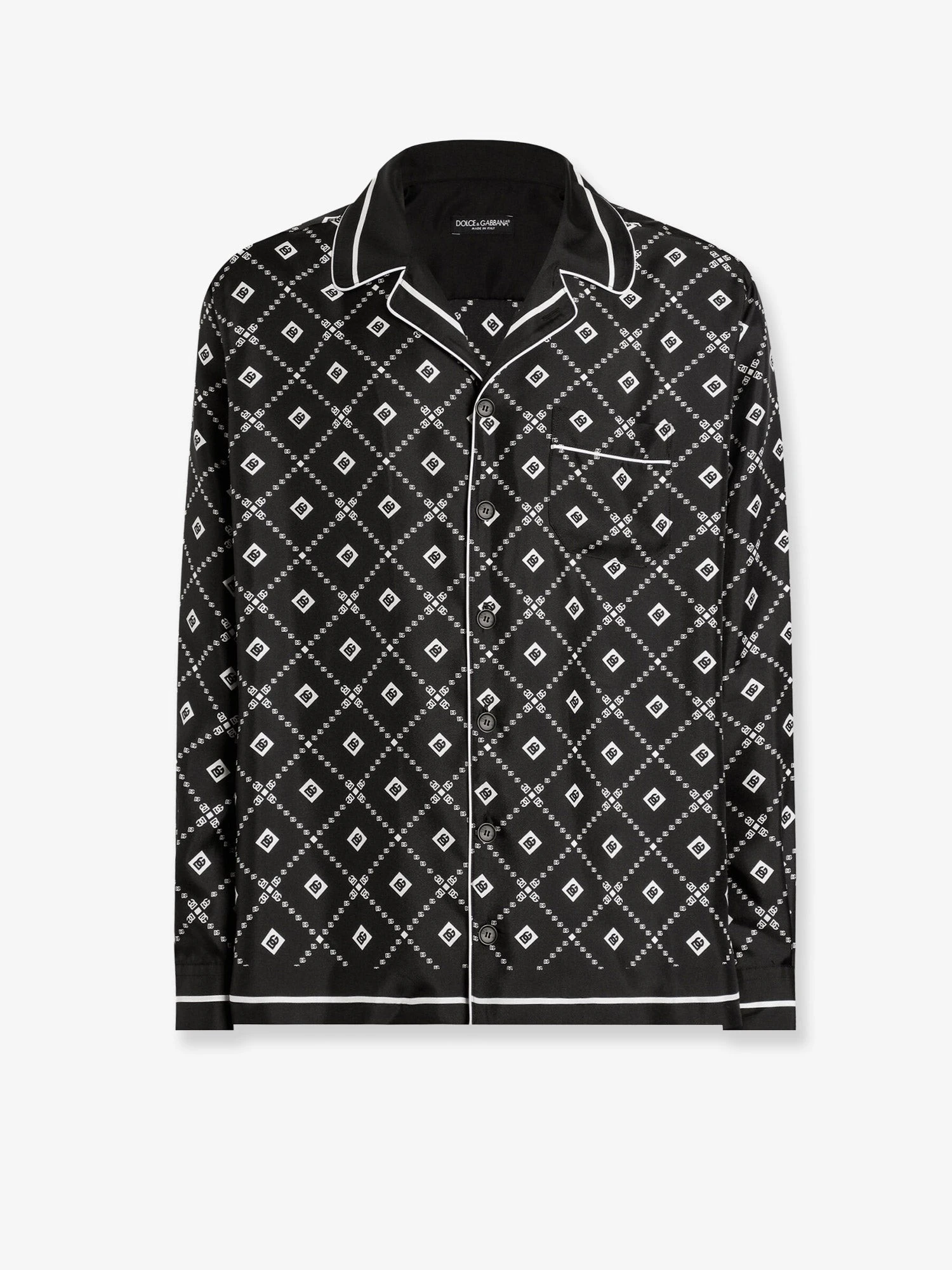 Silk shirt with all-over logo print.webp