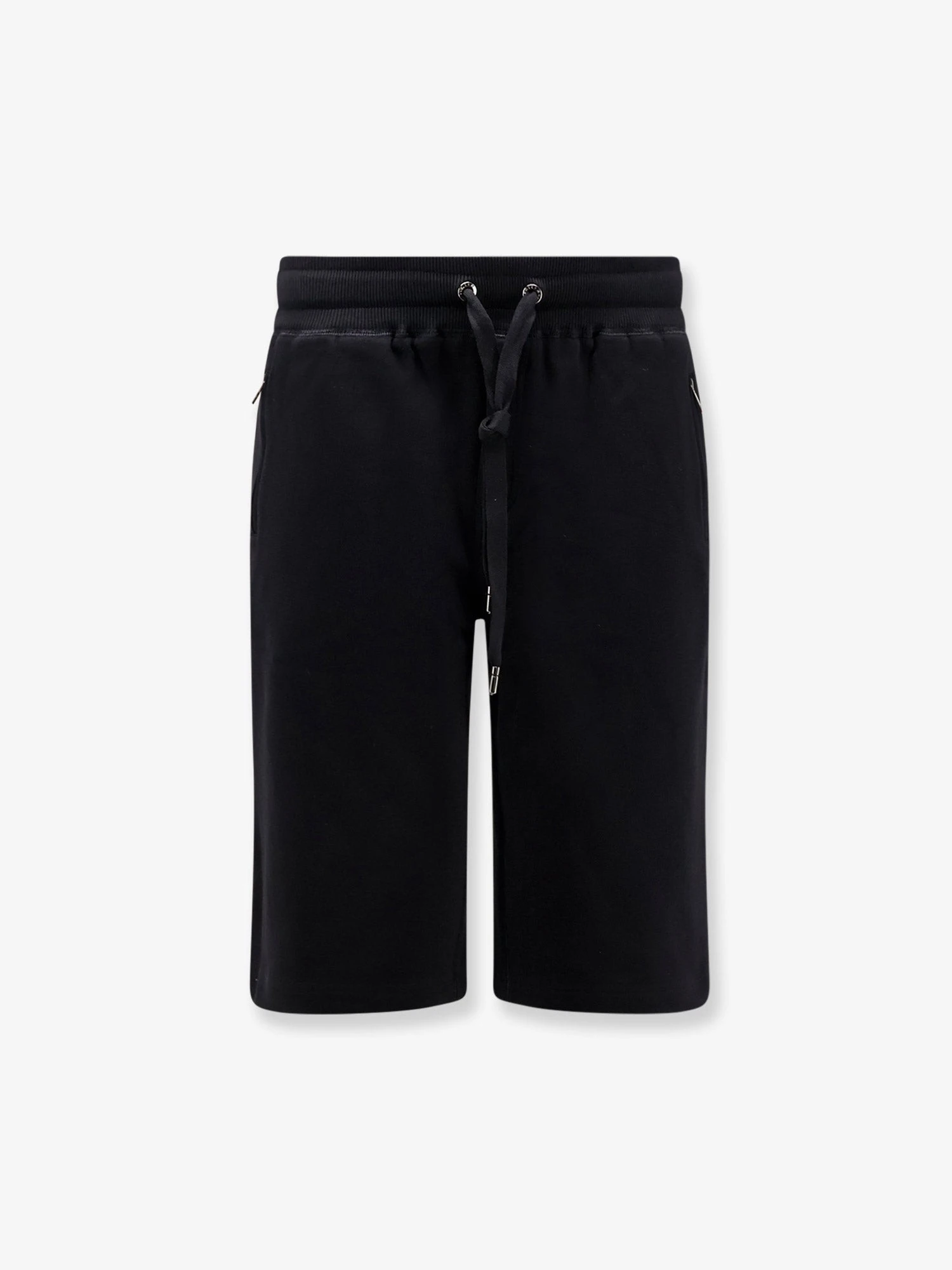 Cotton Bermuda shorts with metal logo patch.webp