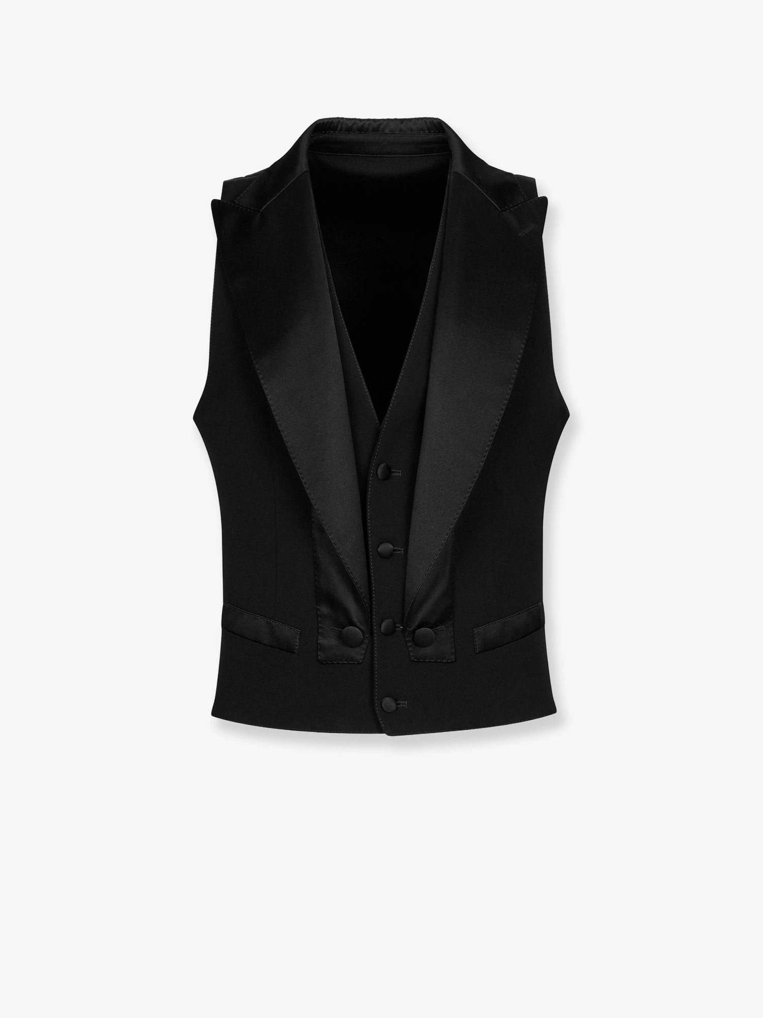 Single-breasted gabardine vest.webp