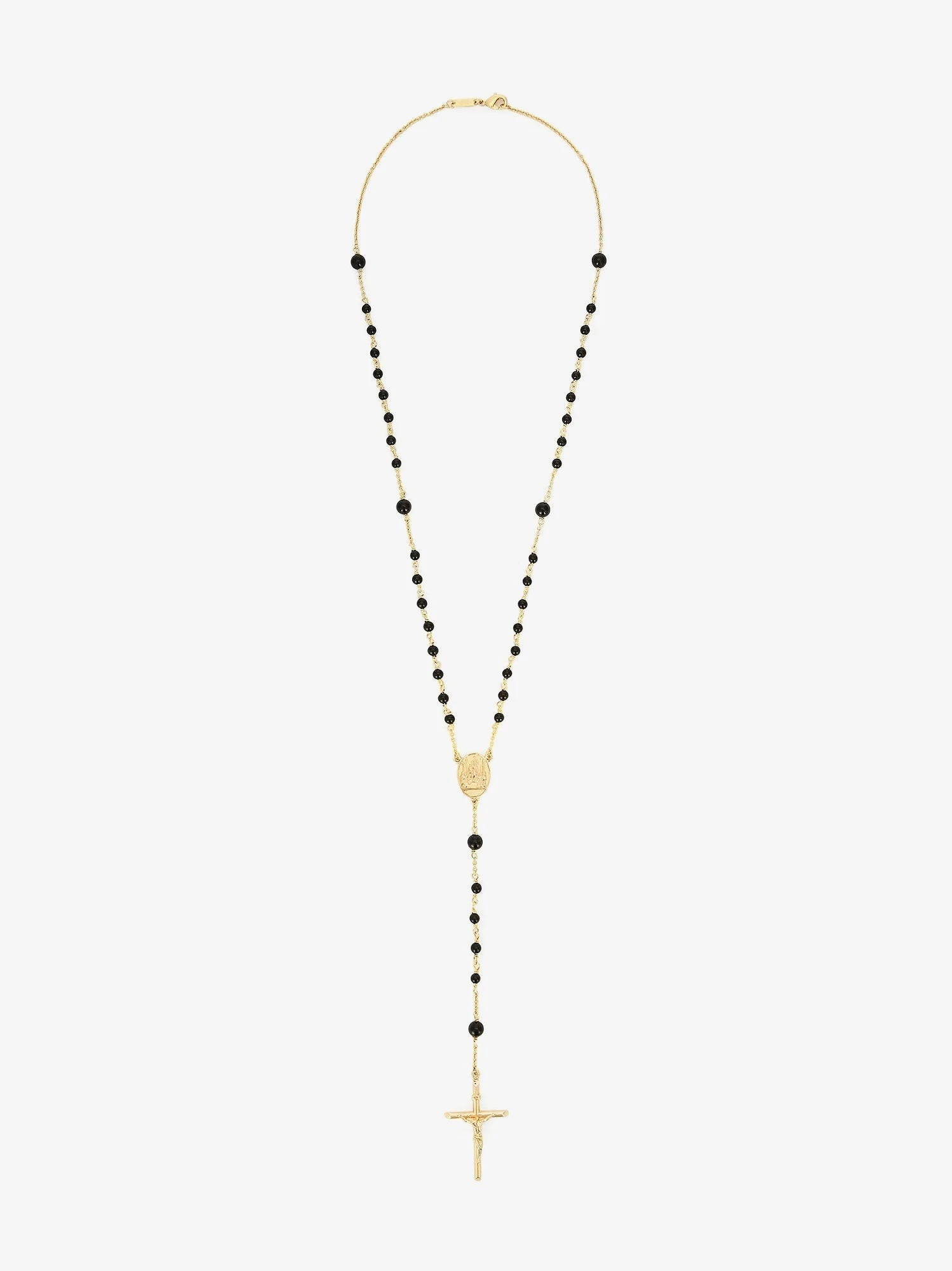Gold brass rosary with natural stones.webp