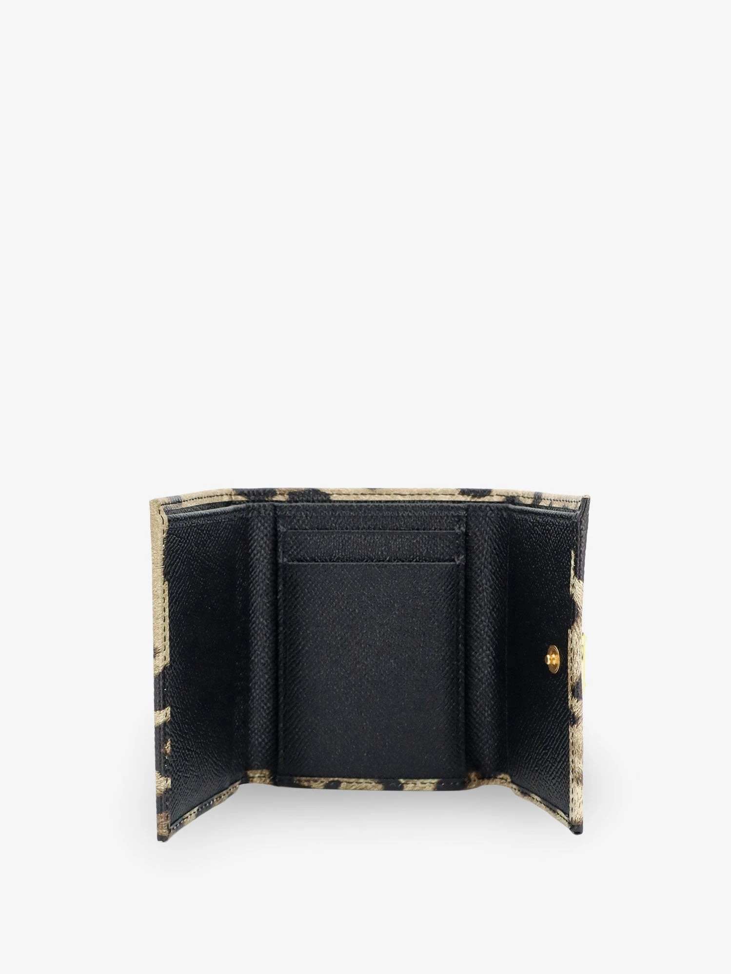 Hammered leather wallet with animal print.webp