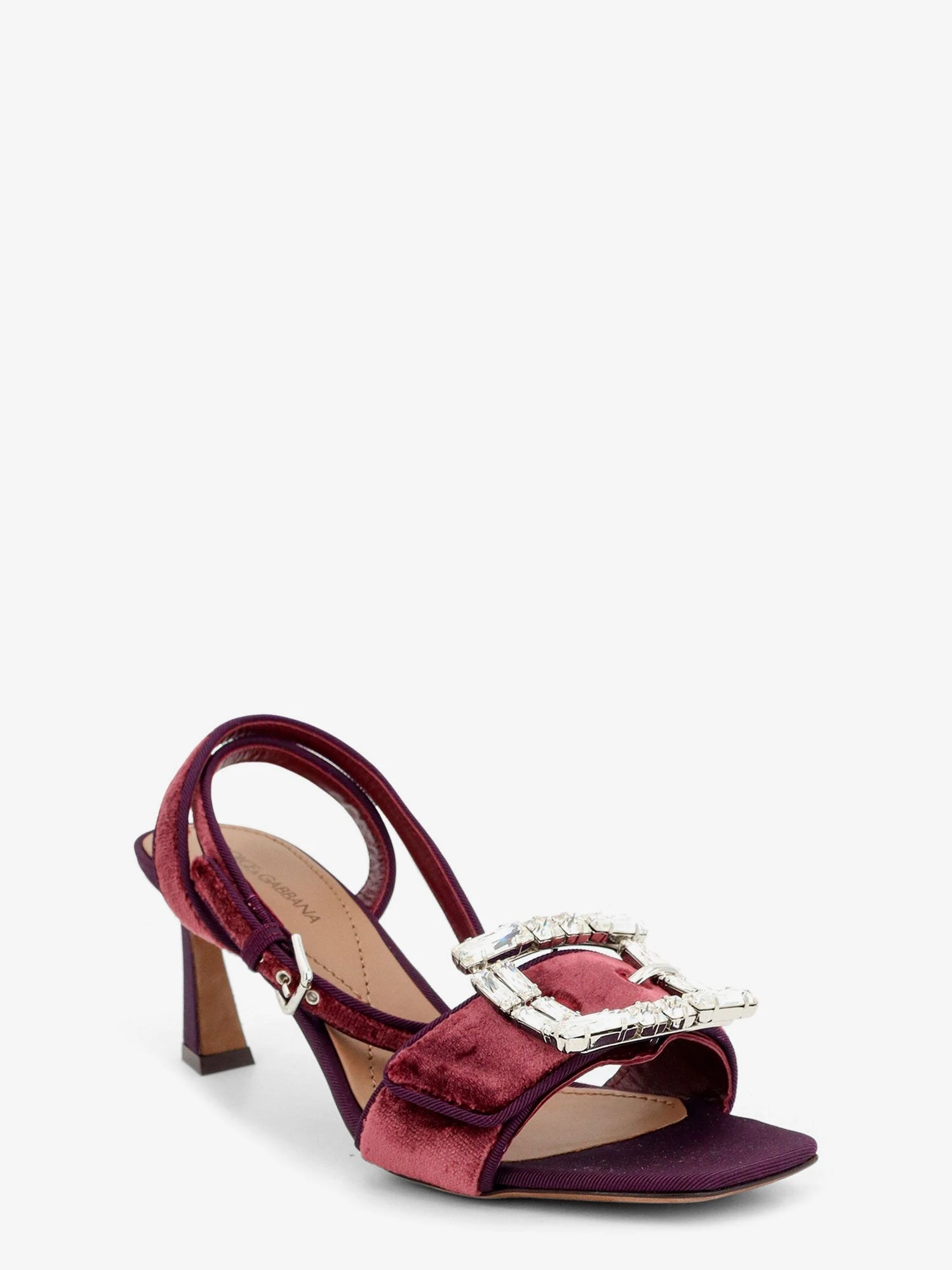 Sandali in velluto con dettaglio strass frontale.webp