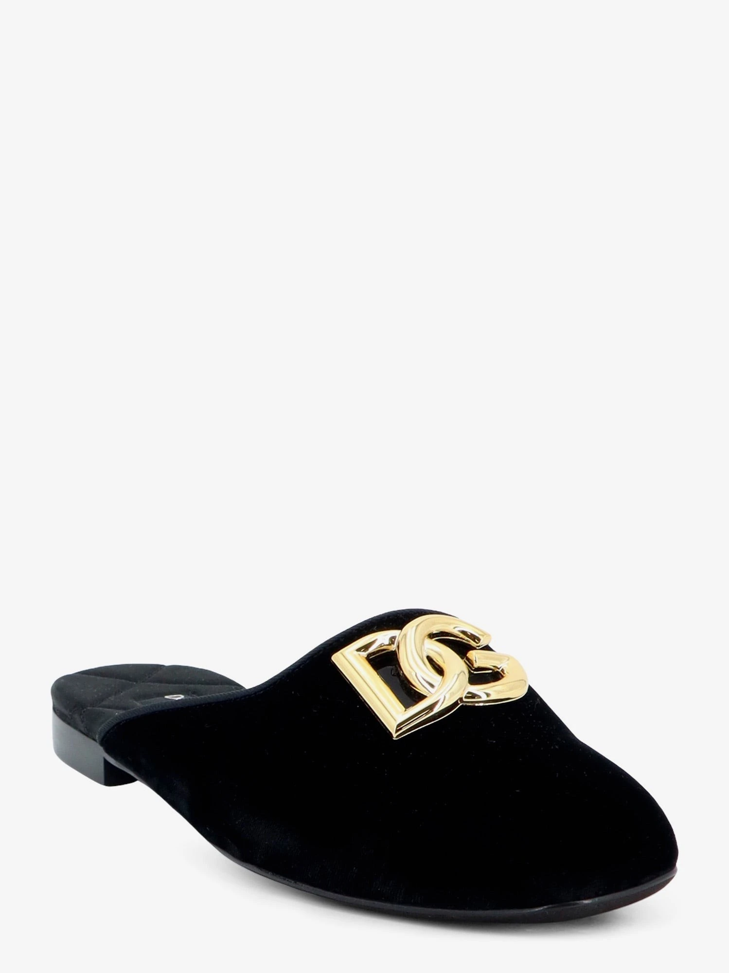 Velvet sabot with metal DG logo.webp