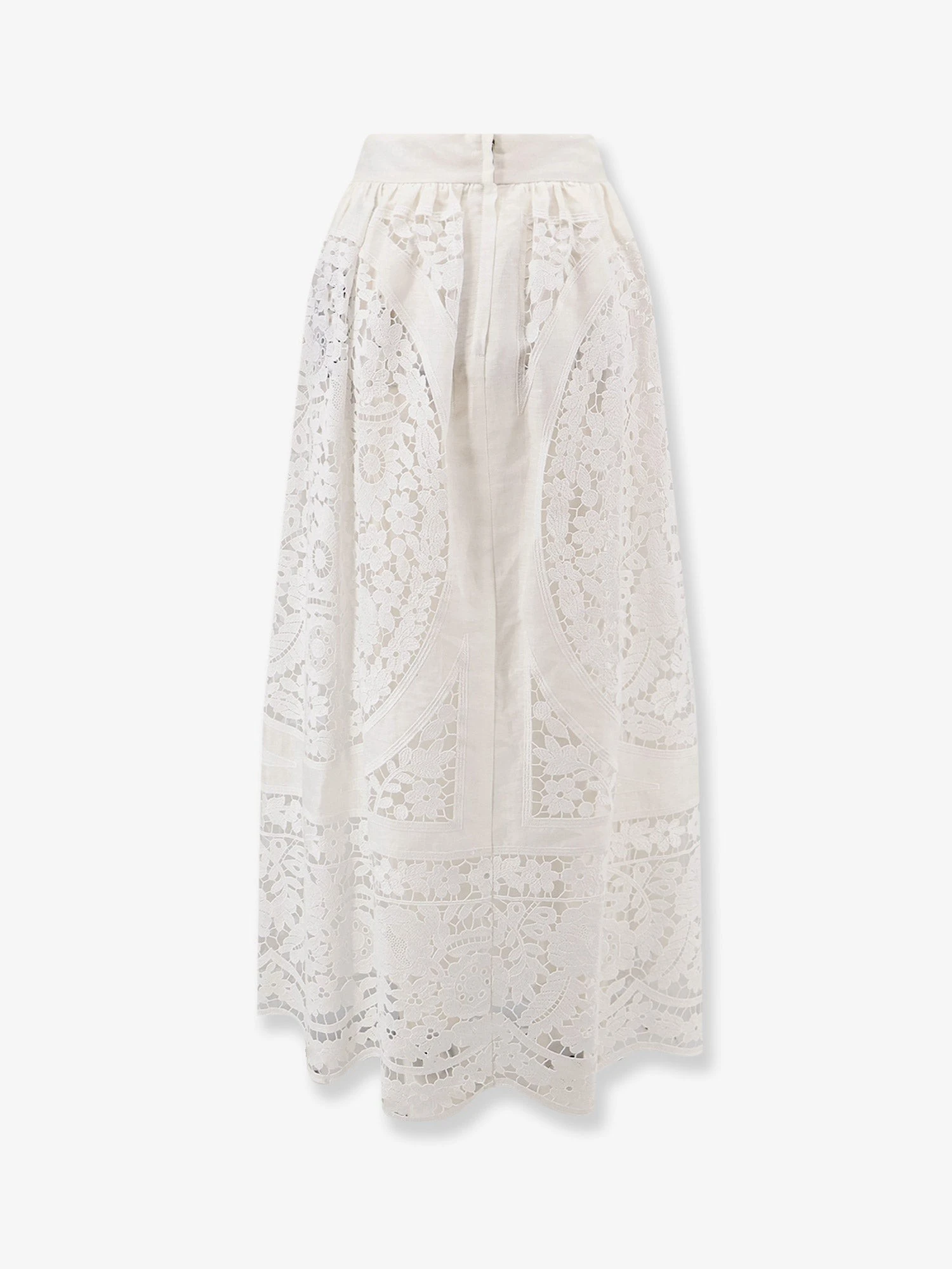 Linen and cotton skirt with laces embroidery.webp