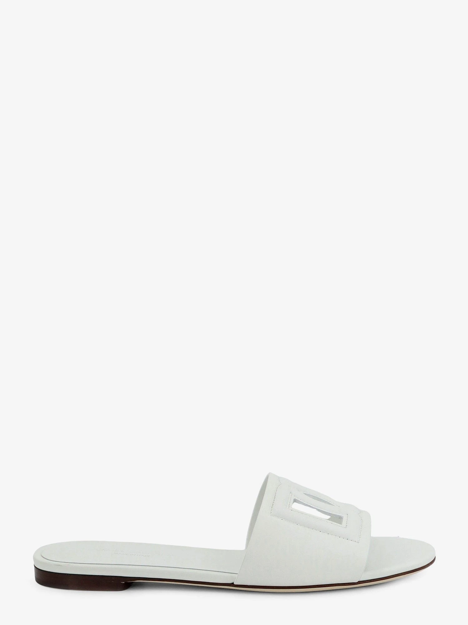Leather sandals with DG Millennials logo.webp