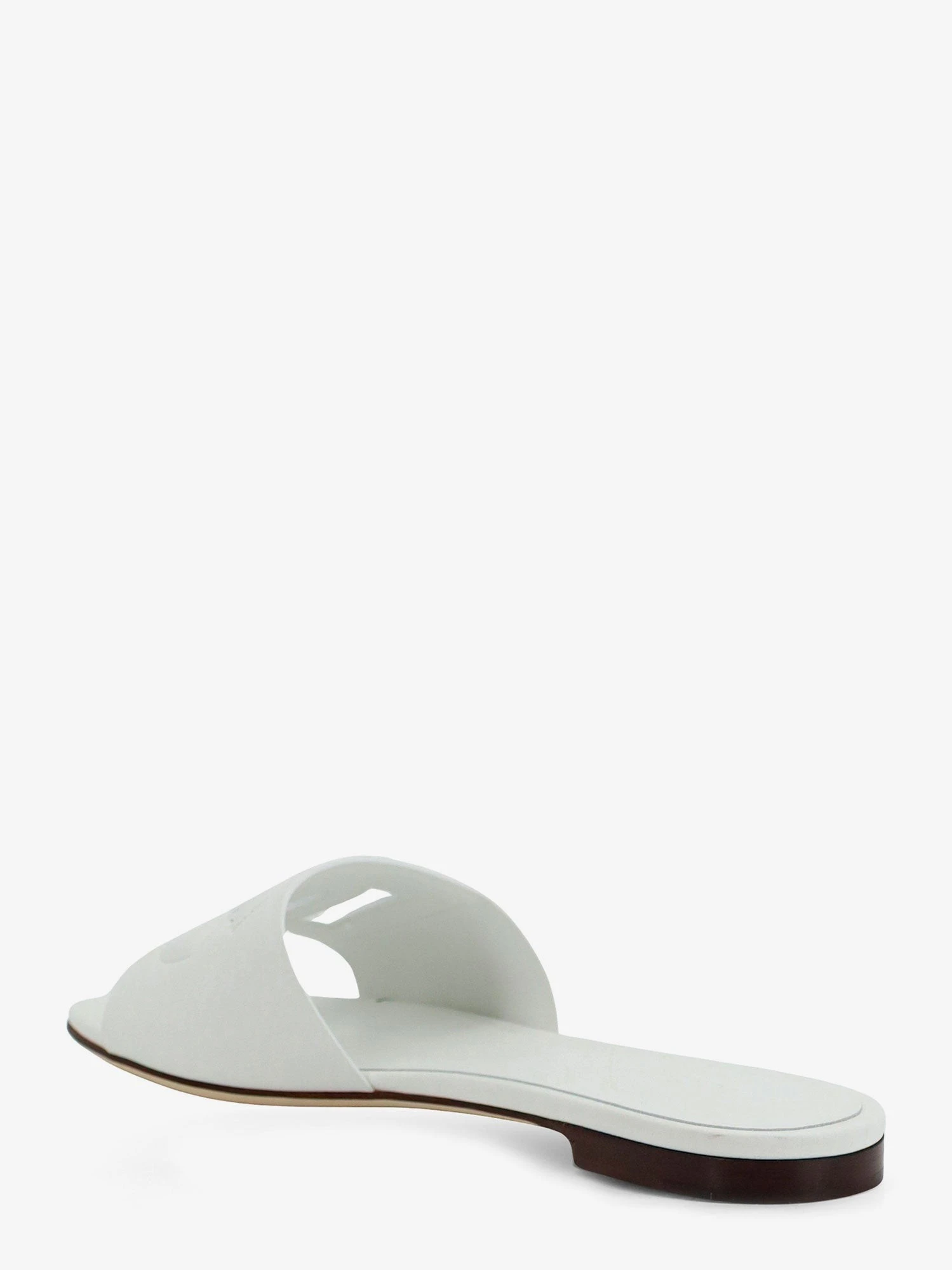 Leather sandals with DG Millennials logo.webp
