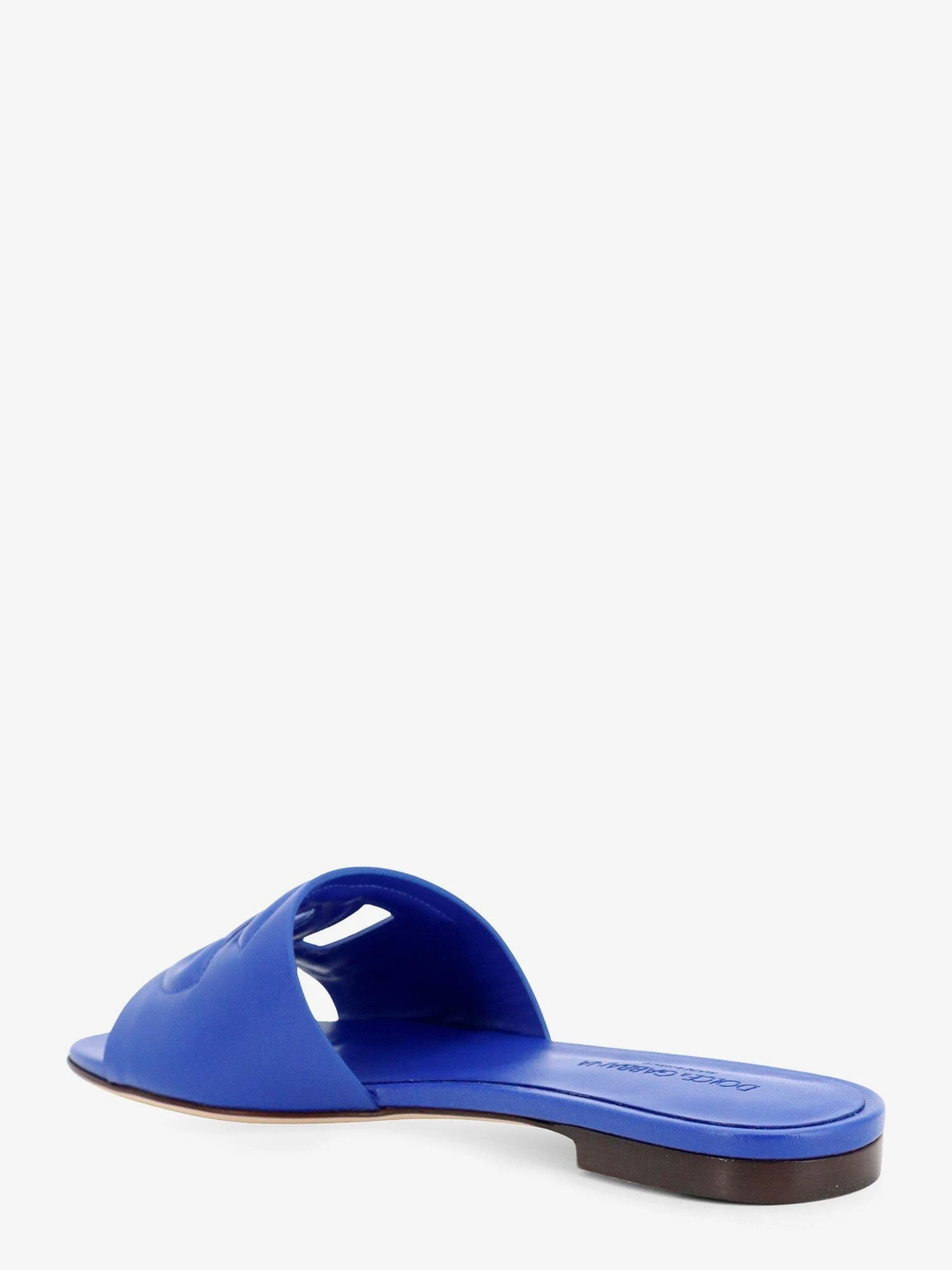 Leather sandals with DG Millennials logo.webp