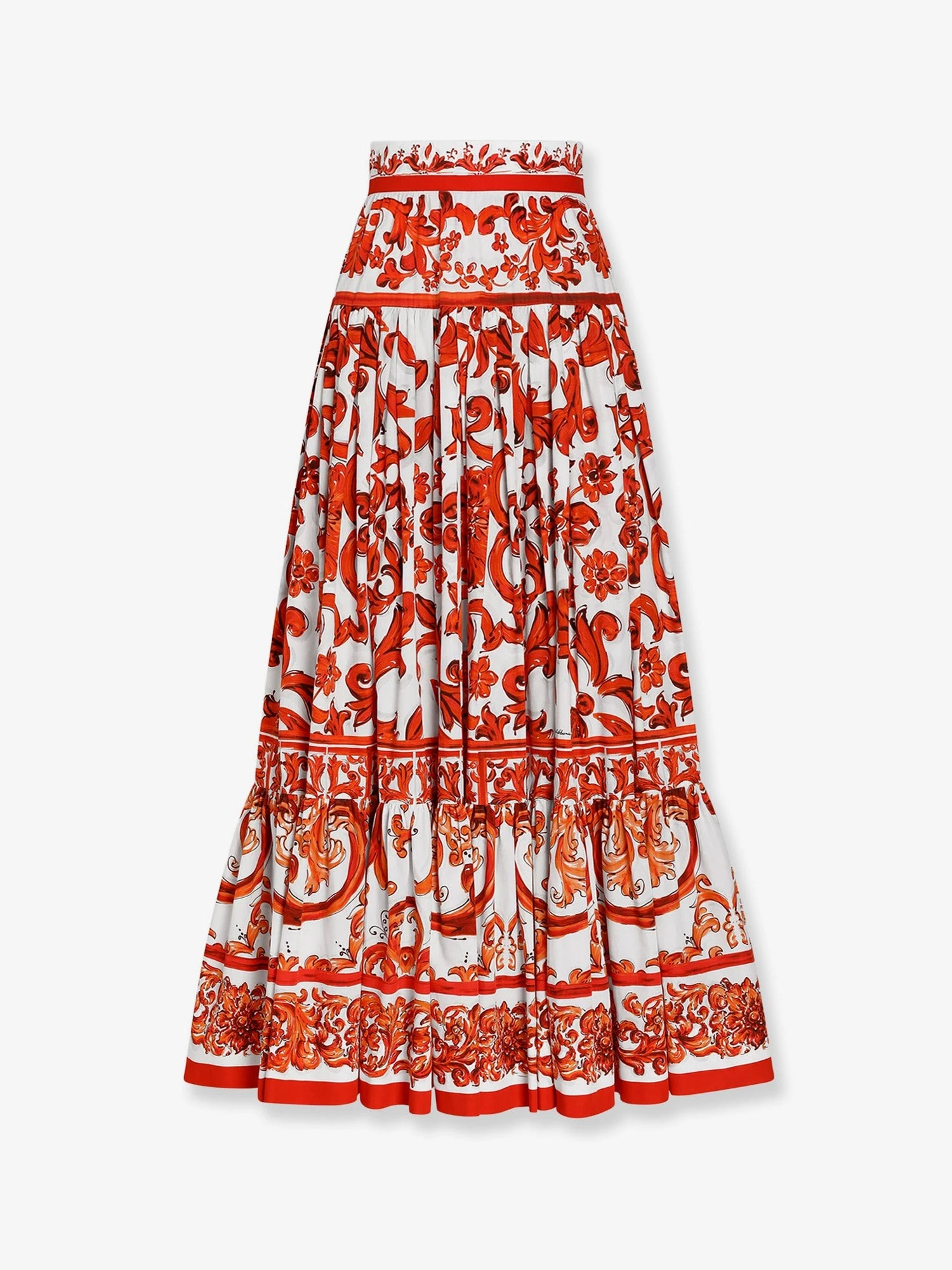 Cotton skirt with Maiolica print.webp