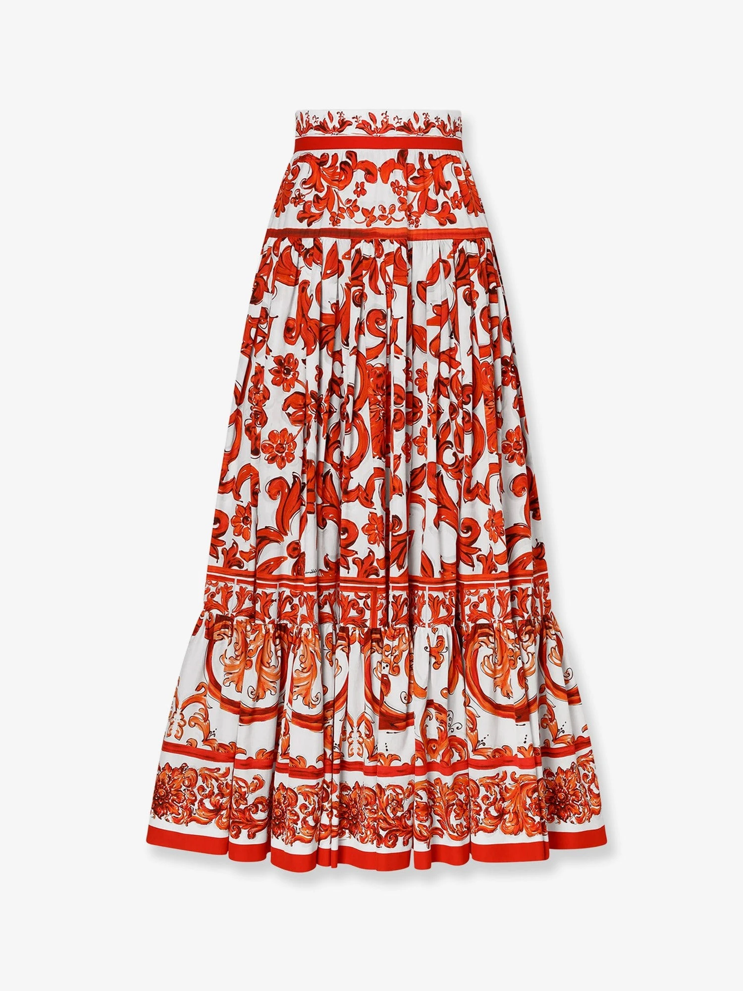 Cotton skirt with Maiolica print.webp