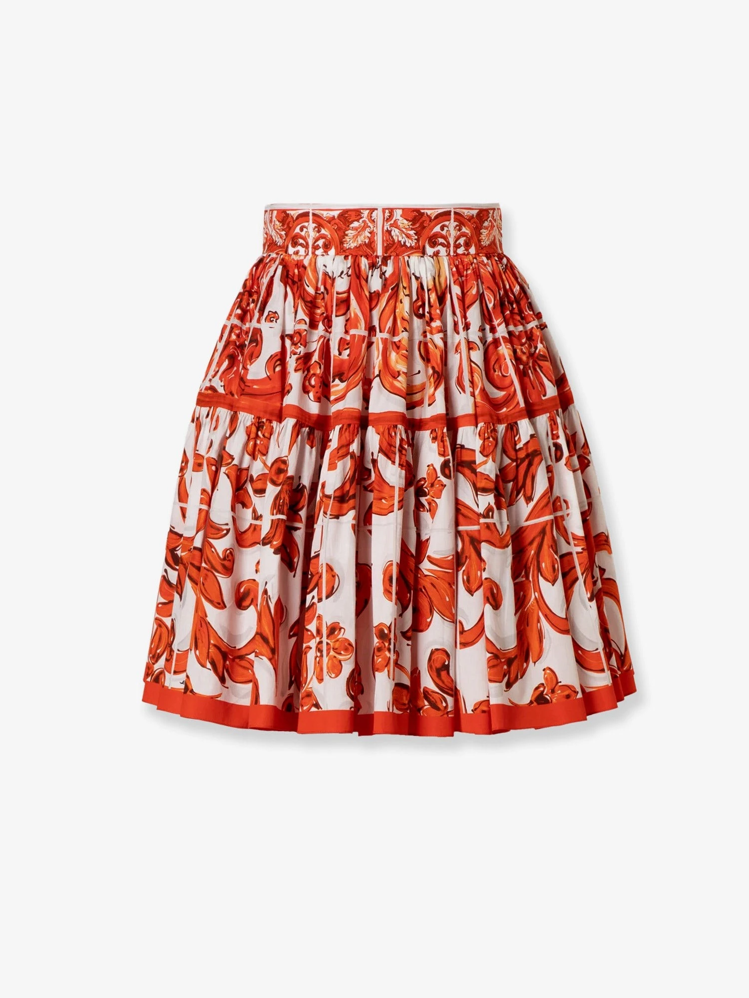 Cotton skirt with Maiolica print.webp