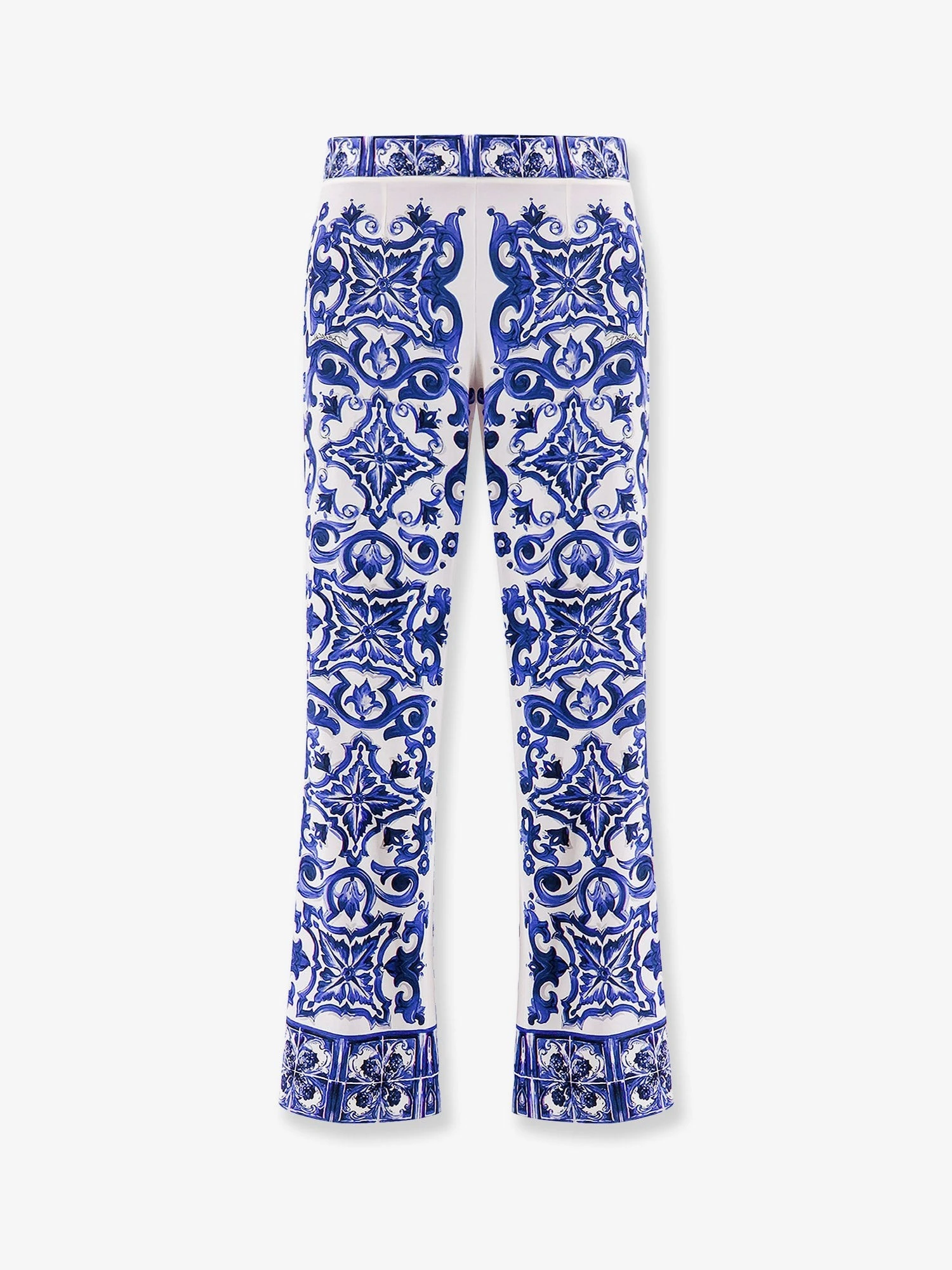 Silk trousers with majolica print.webp
