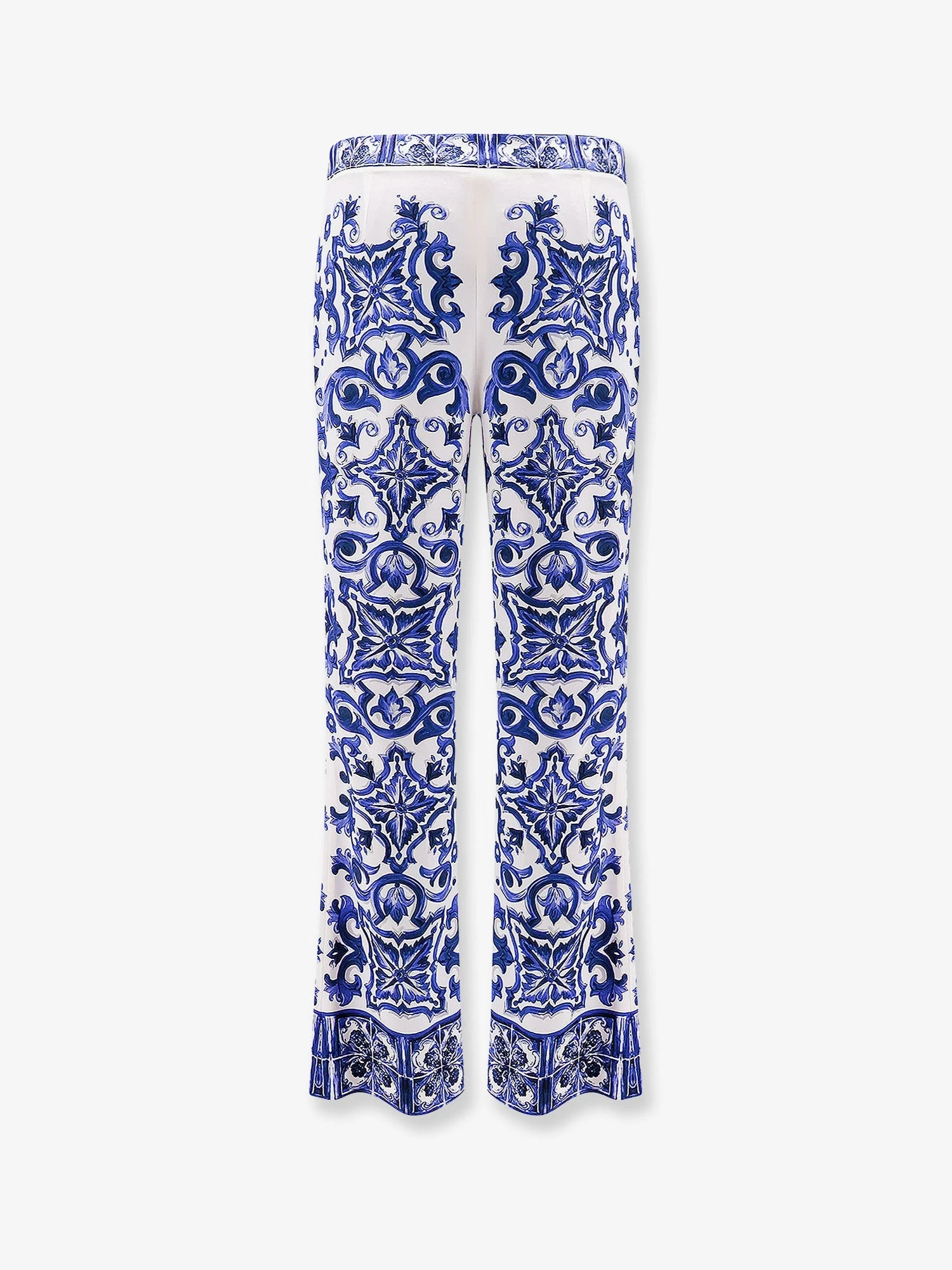 Silk trousers with majolica print.webp