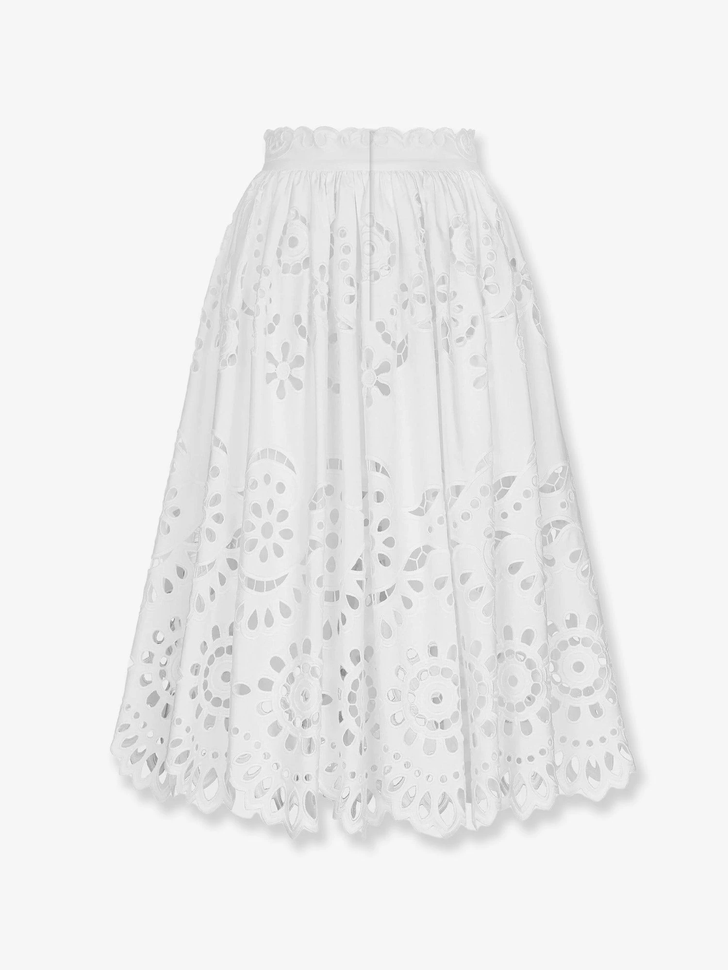 Cotton midi skirt with cut-out details.webp