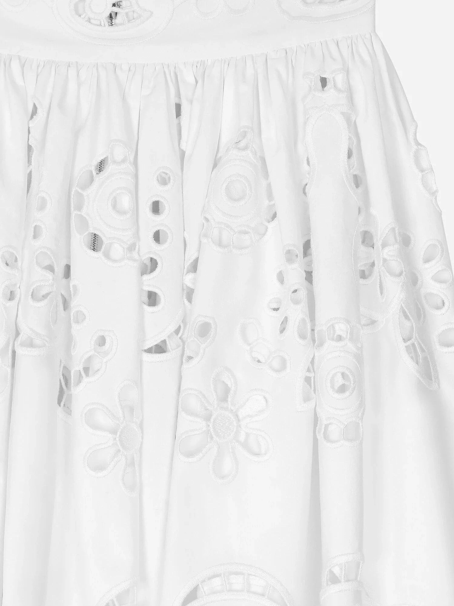 Cotton midi skirt with cut-out details.webp