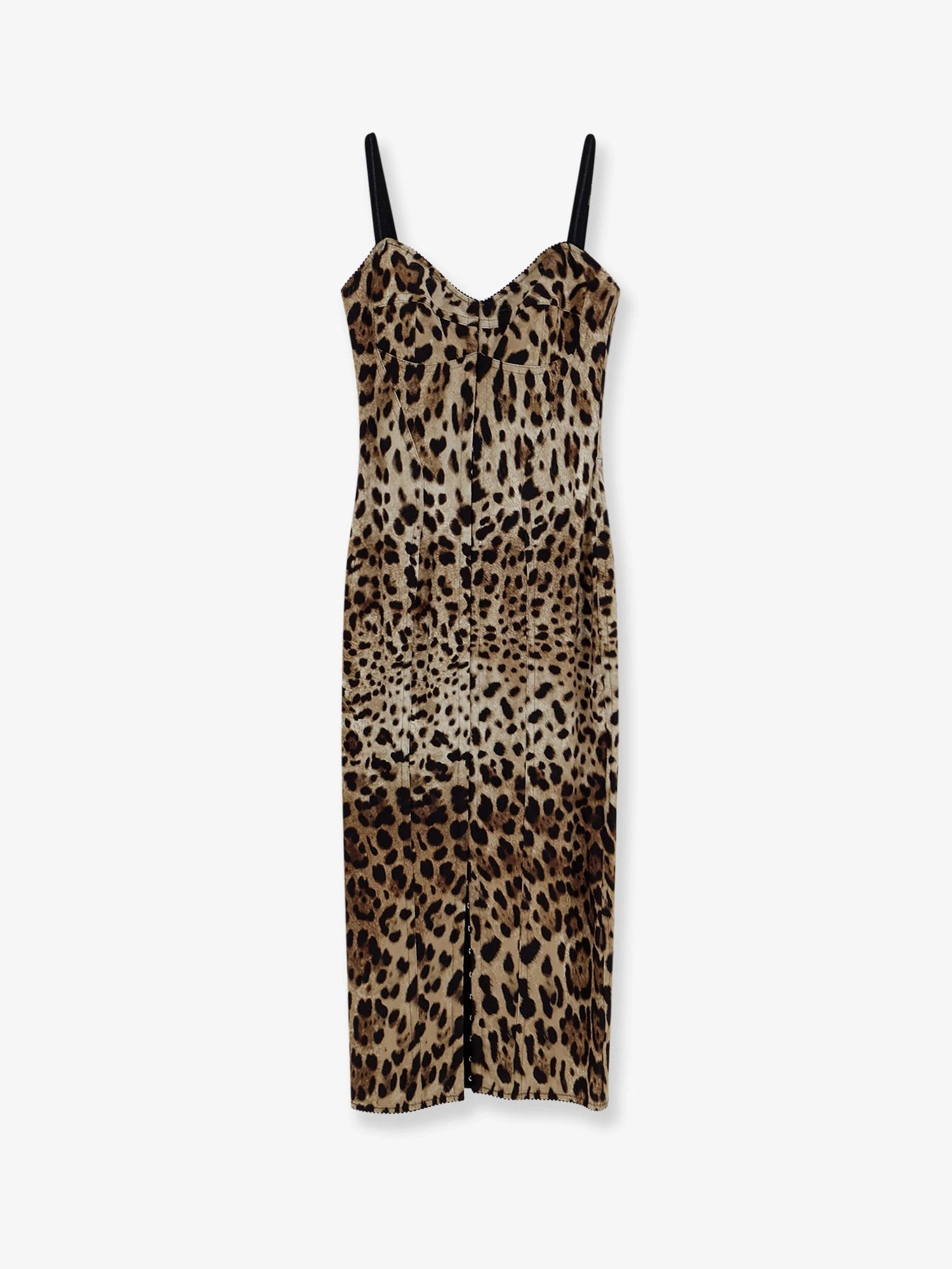 Stretch fabric long dress with animal print.webp