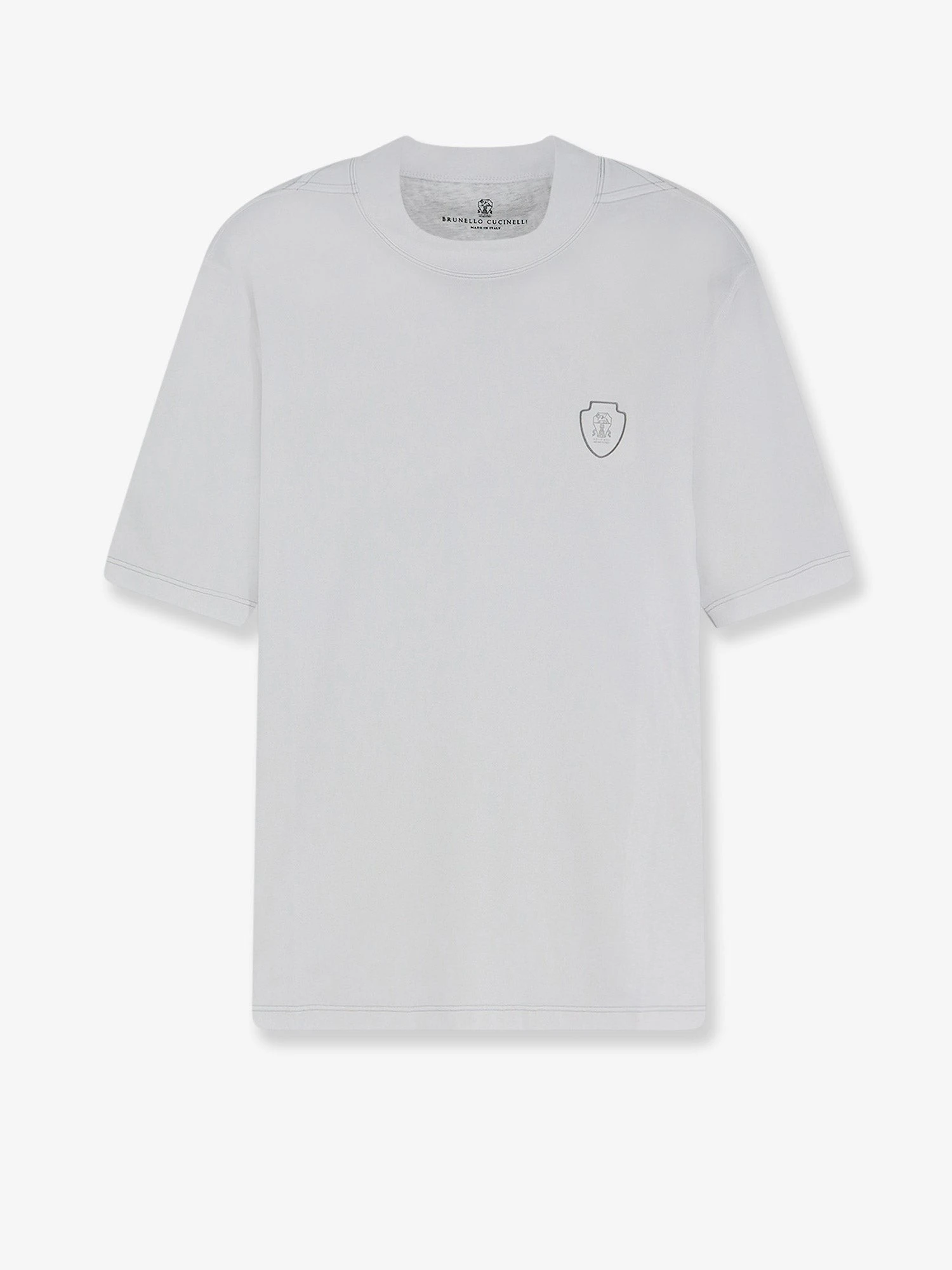 Technical fabric T-shirt with front logo patch.webp