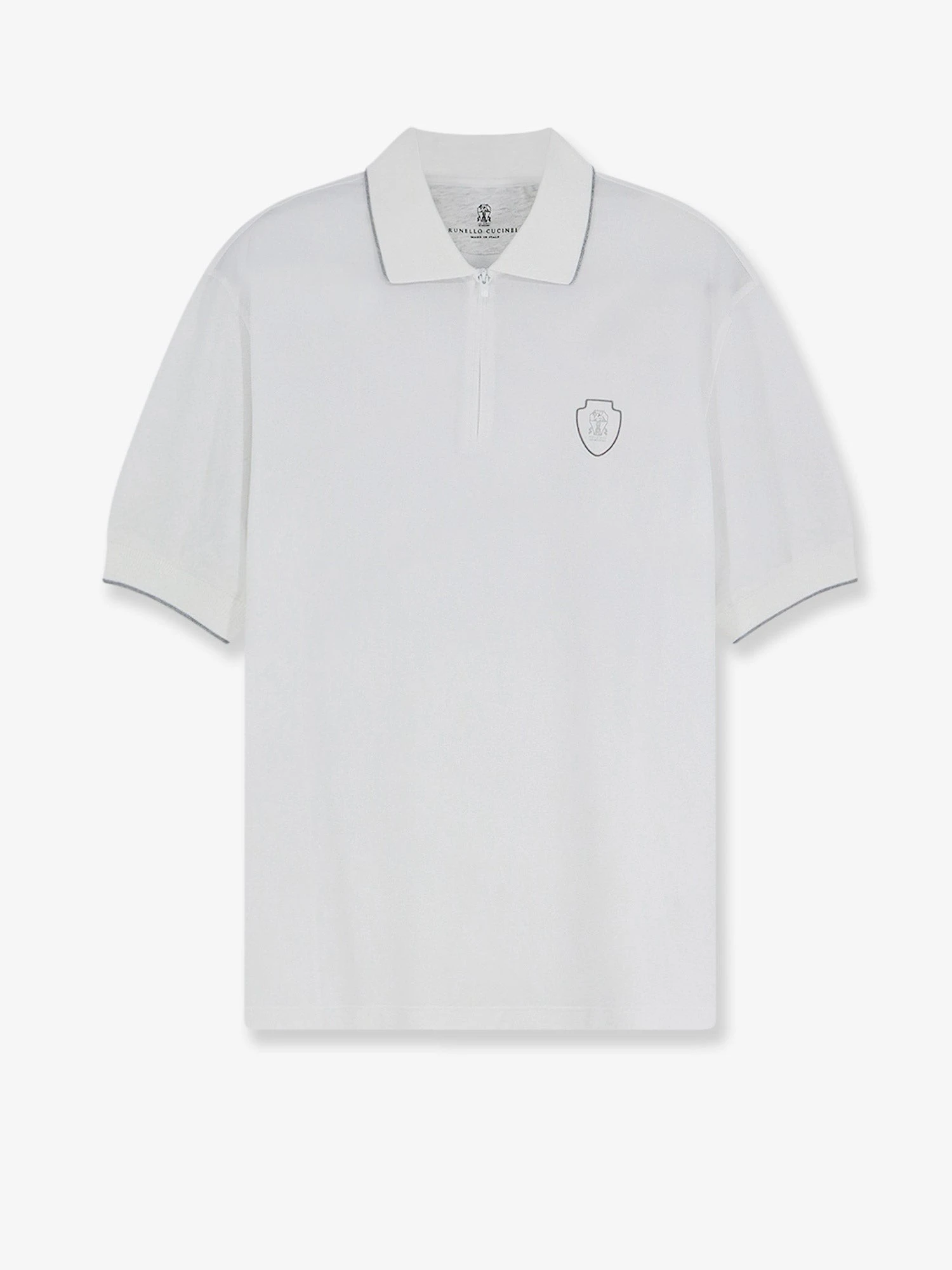 Technical fabric polo shirt with embroidered logo on the front.webp