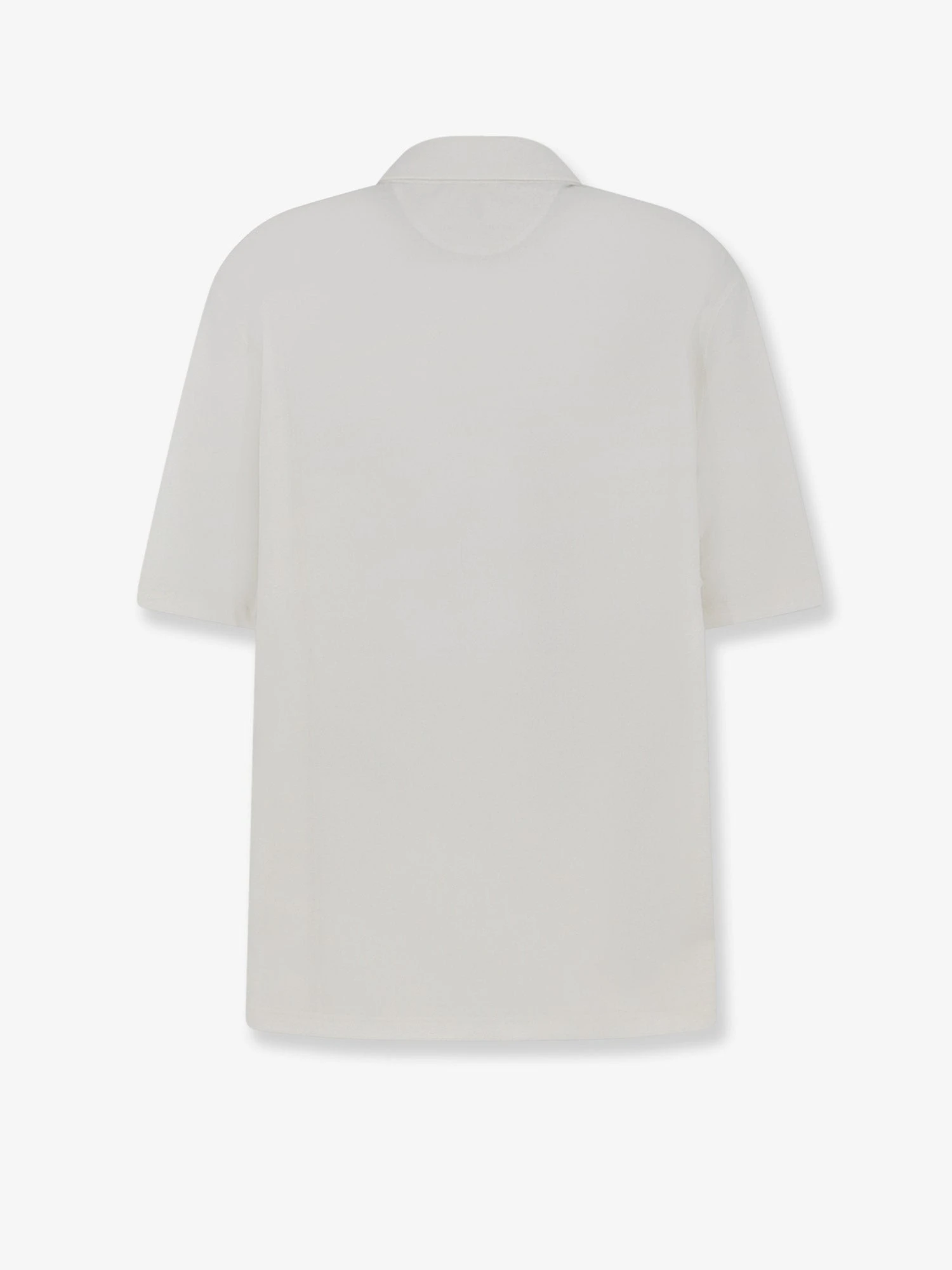 Virgin wool polo shirt with front logo patch.webp