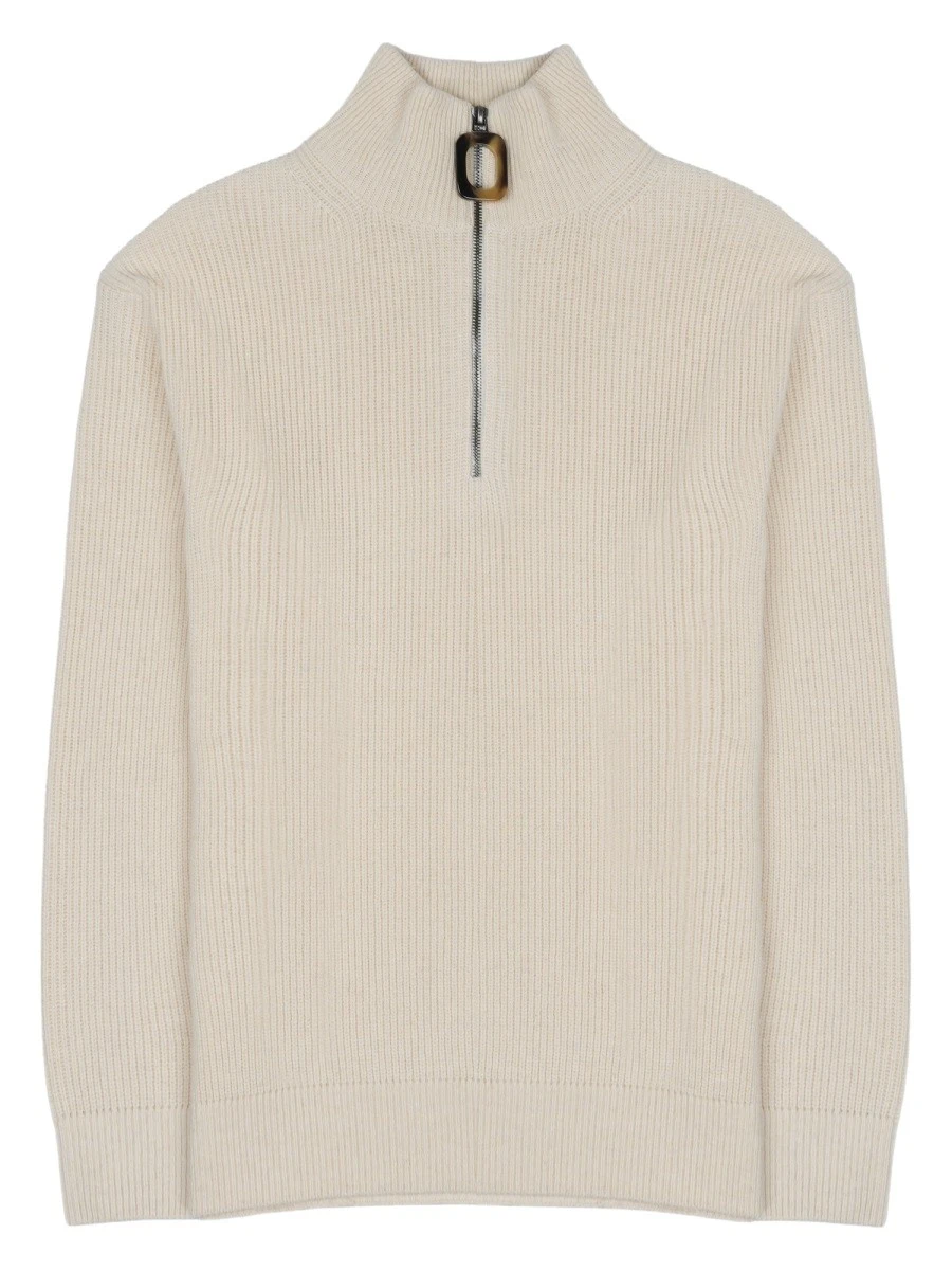 MAGLIA IN LANA E COTONE CON ZIP.webp