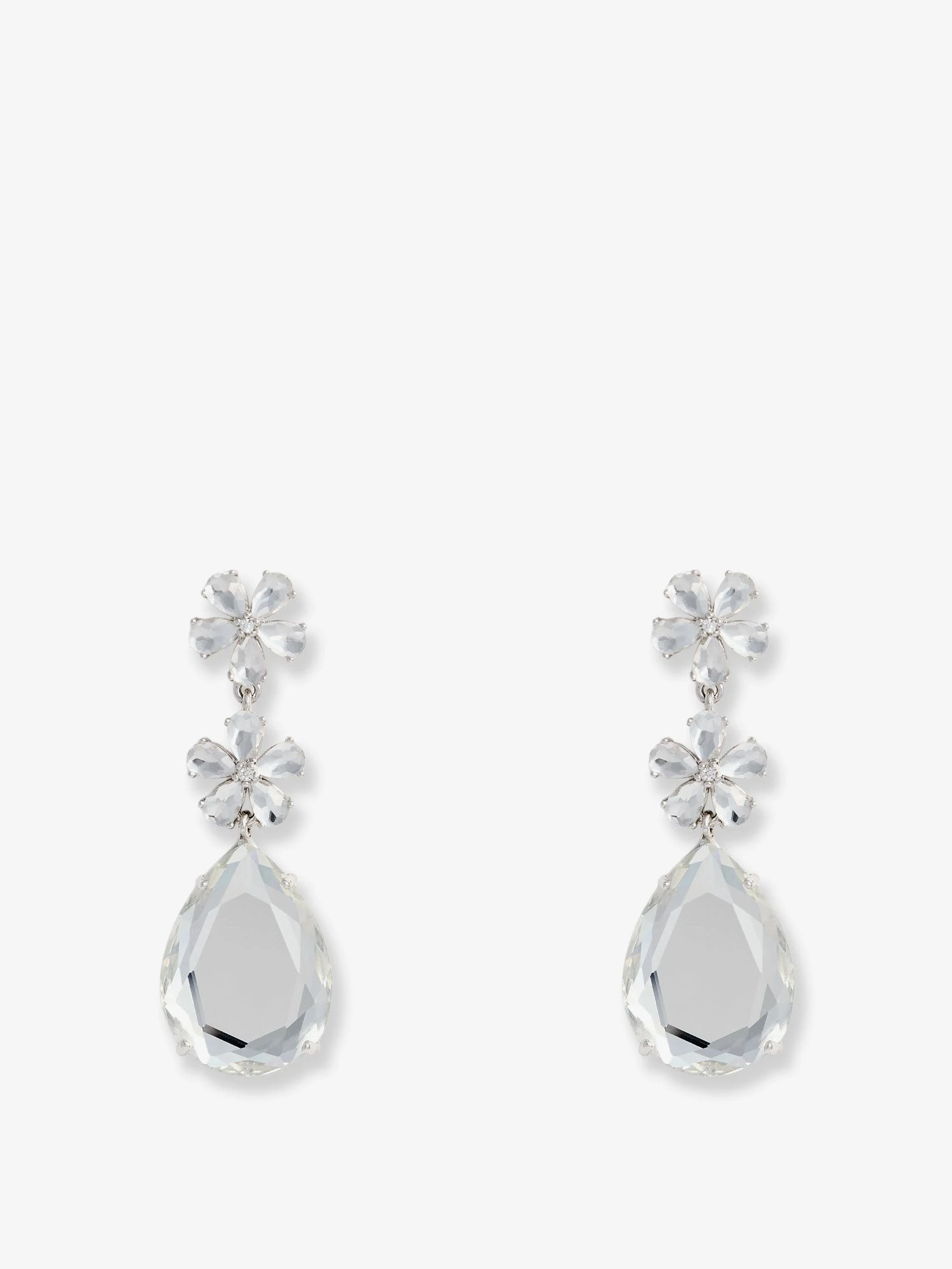 Crystal Flower Tiered Earrings.webp