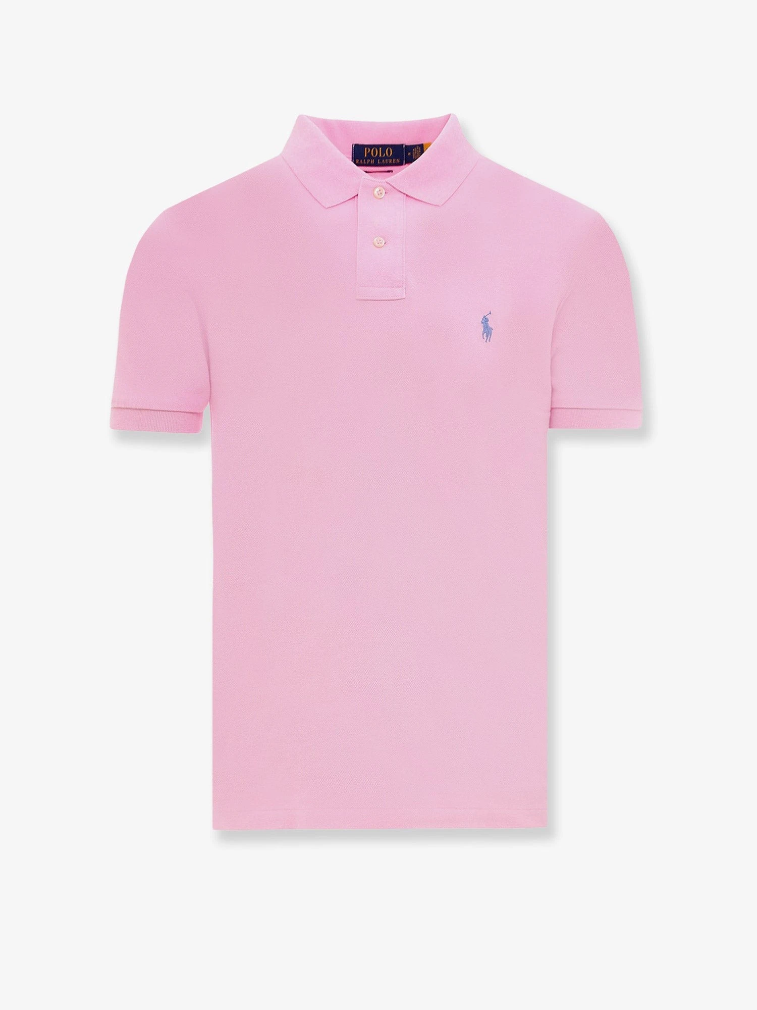 Cotton polo shirt with embroidered logo on the front.webp