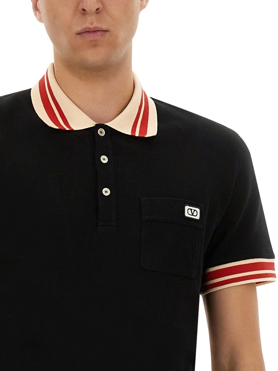 COTTON PIQUE POLO SHIRT WITH "VLOGO" PATCH.webp