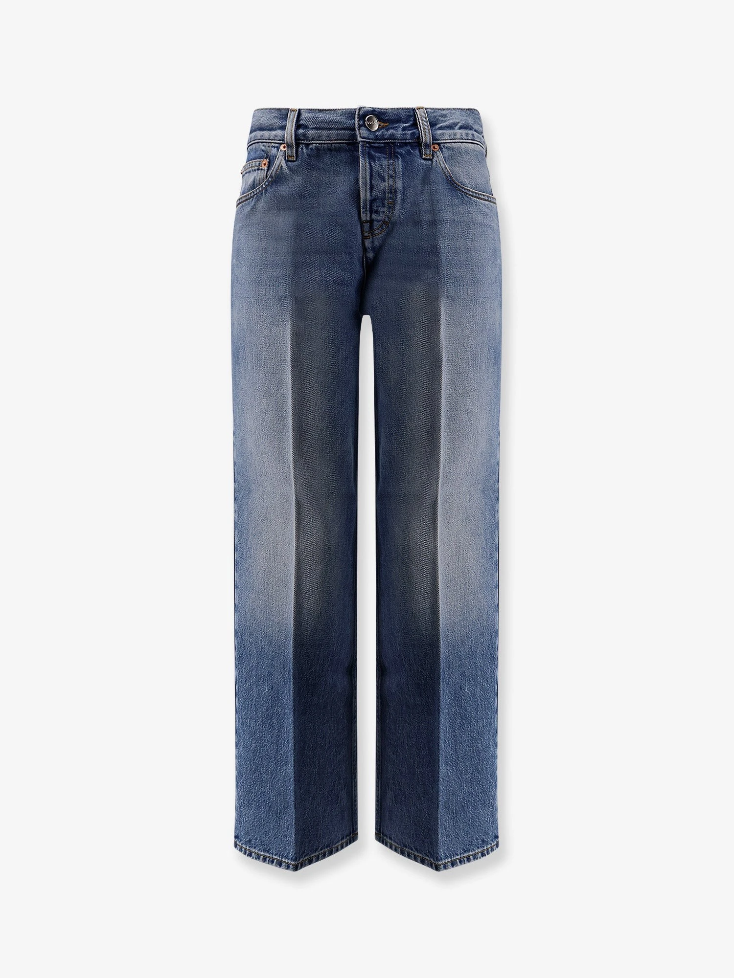 Cotton jeans with Gucci Rosso Ancora naplak tag.webp