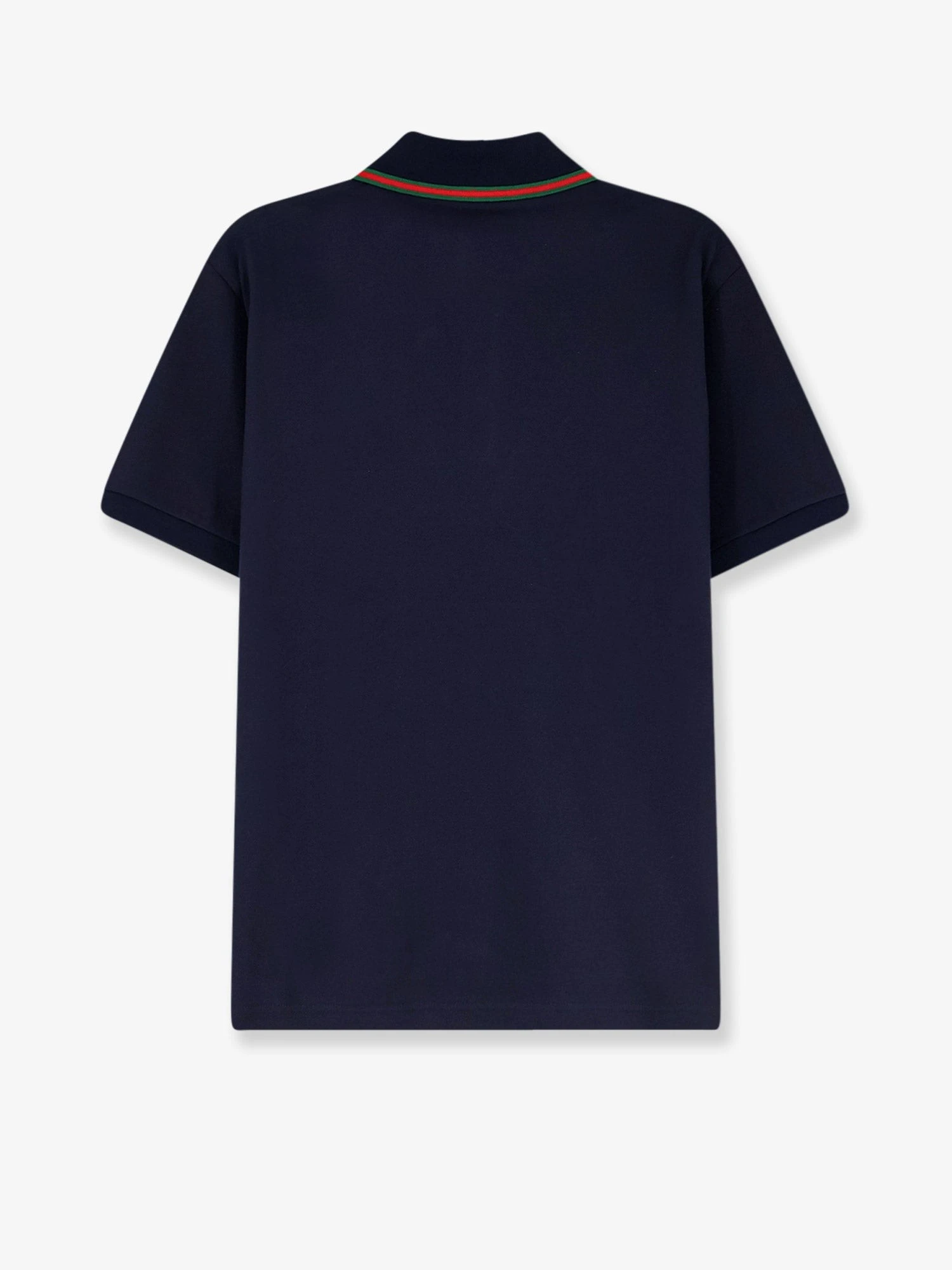 Cotton polo with Nastro Web detail on the collar.webp