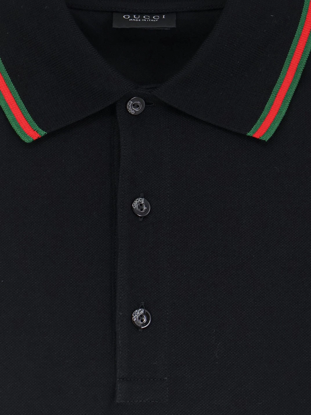 Cotton polo shirt with Nastro Web detail on the collar.webp