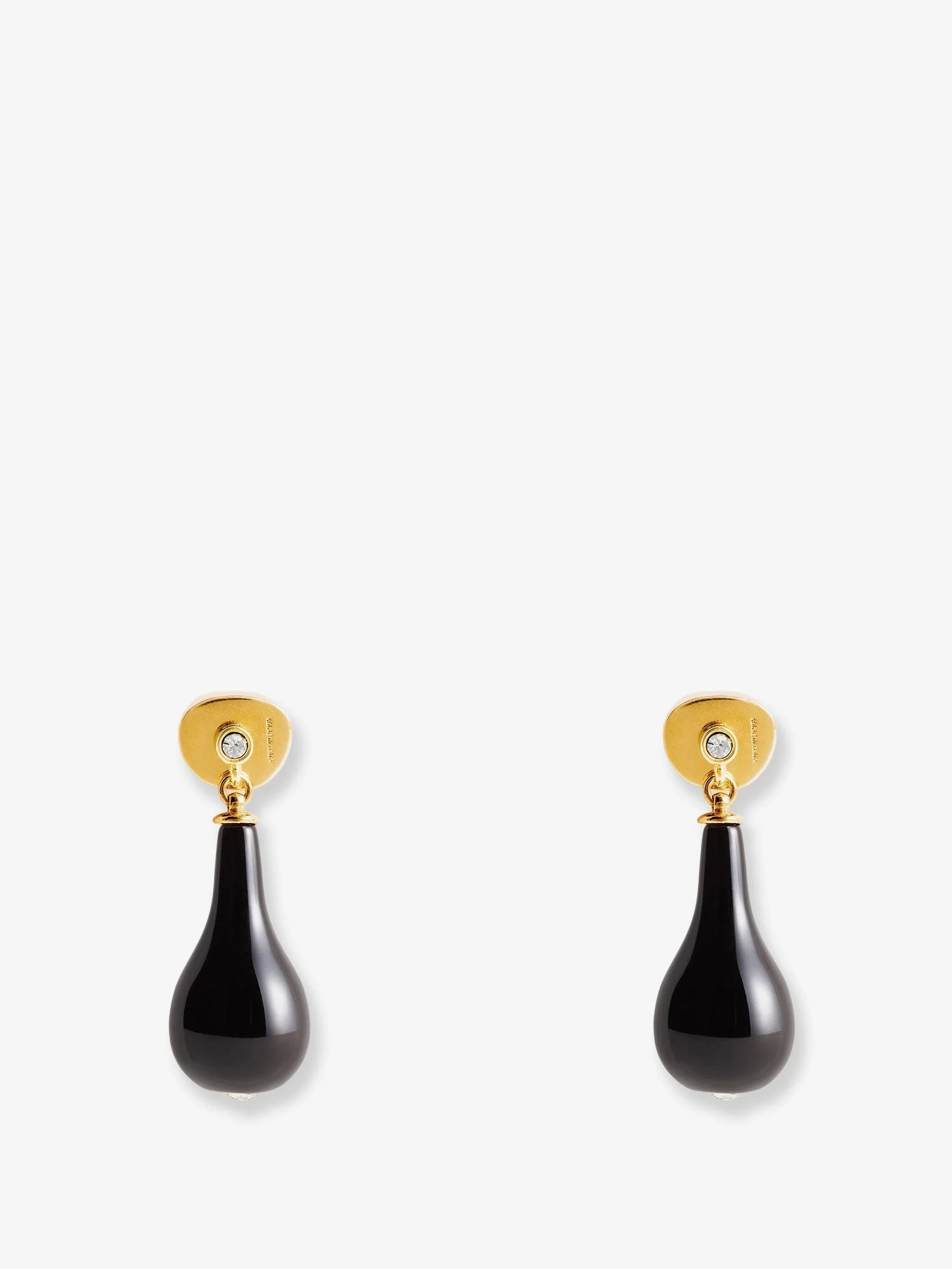 Onyx drops brass earrings