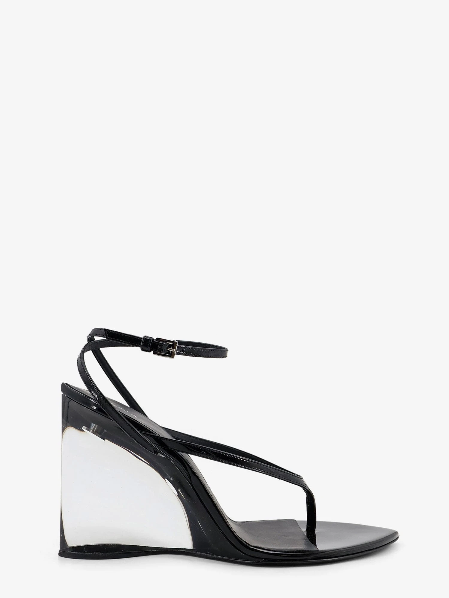 Leather sandals with plexiglass heels.webp