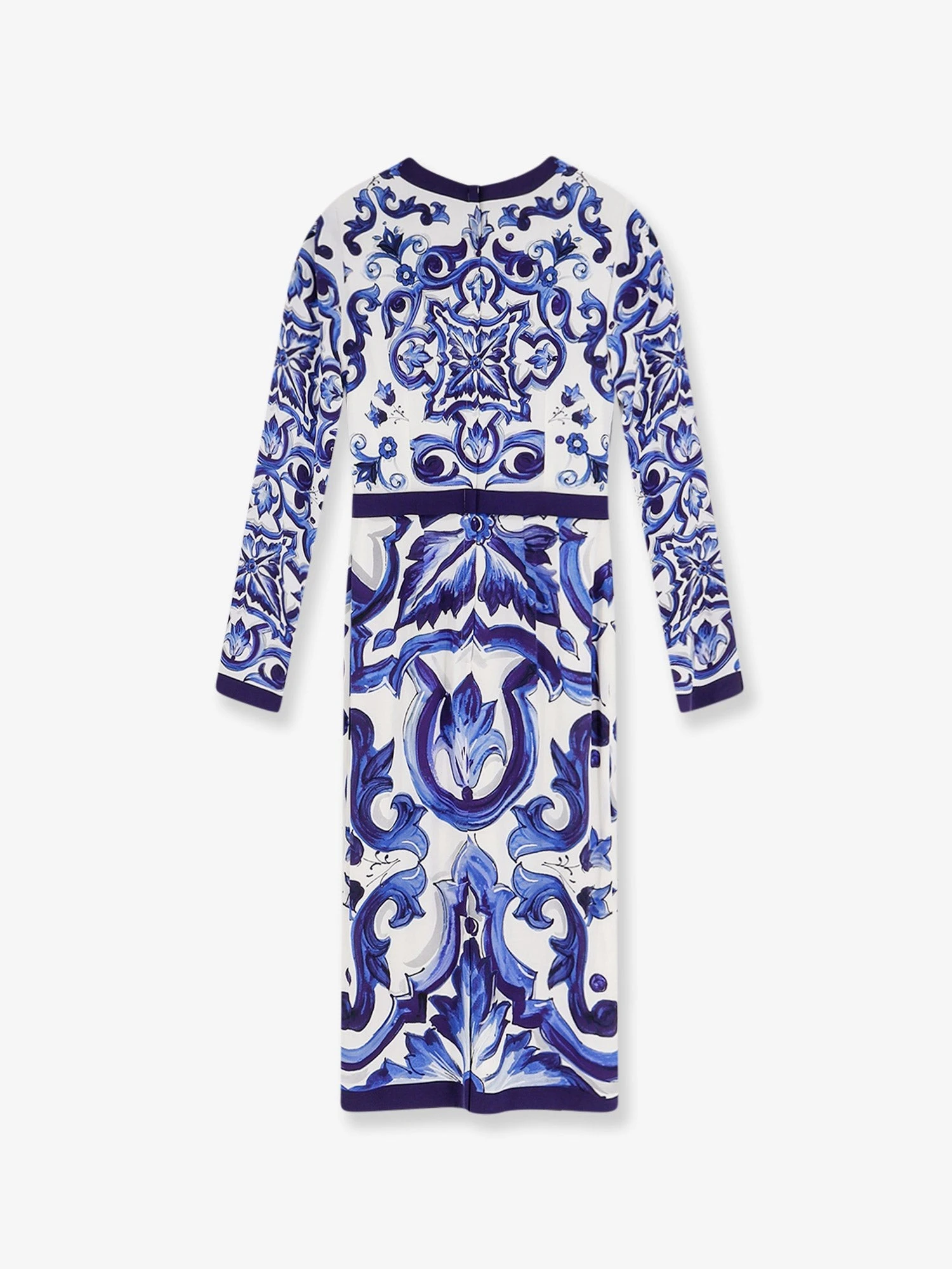 Silk blend dress with Maiolica print.webp