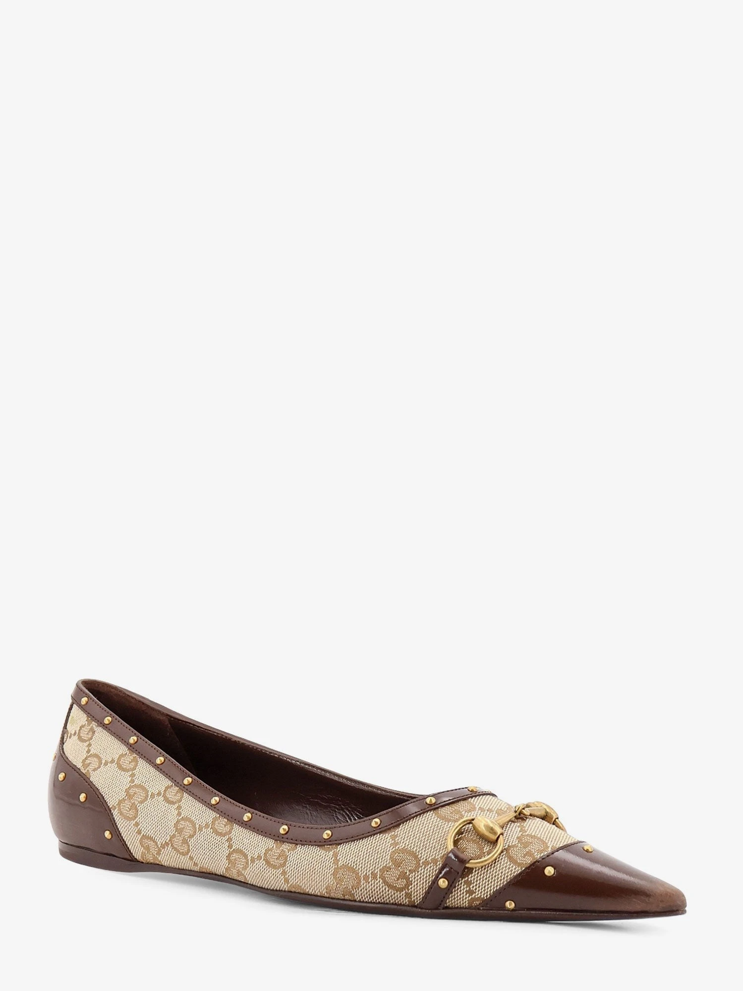 Savoy GG fabric ballerinas with stud detail.webp