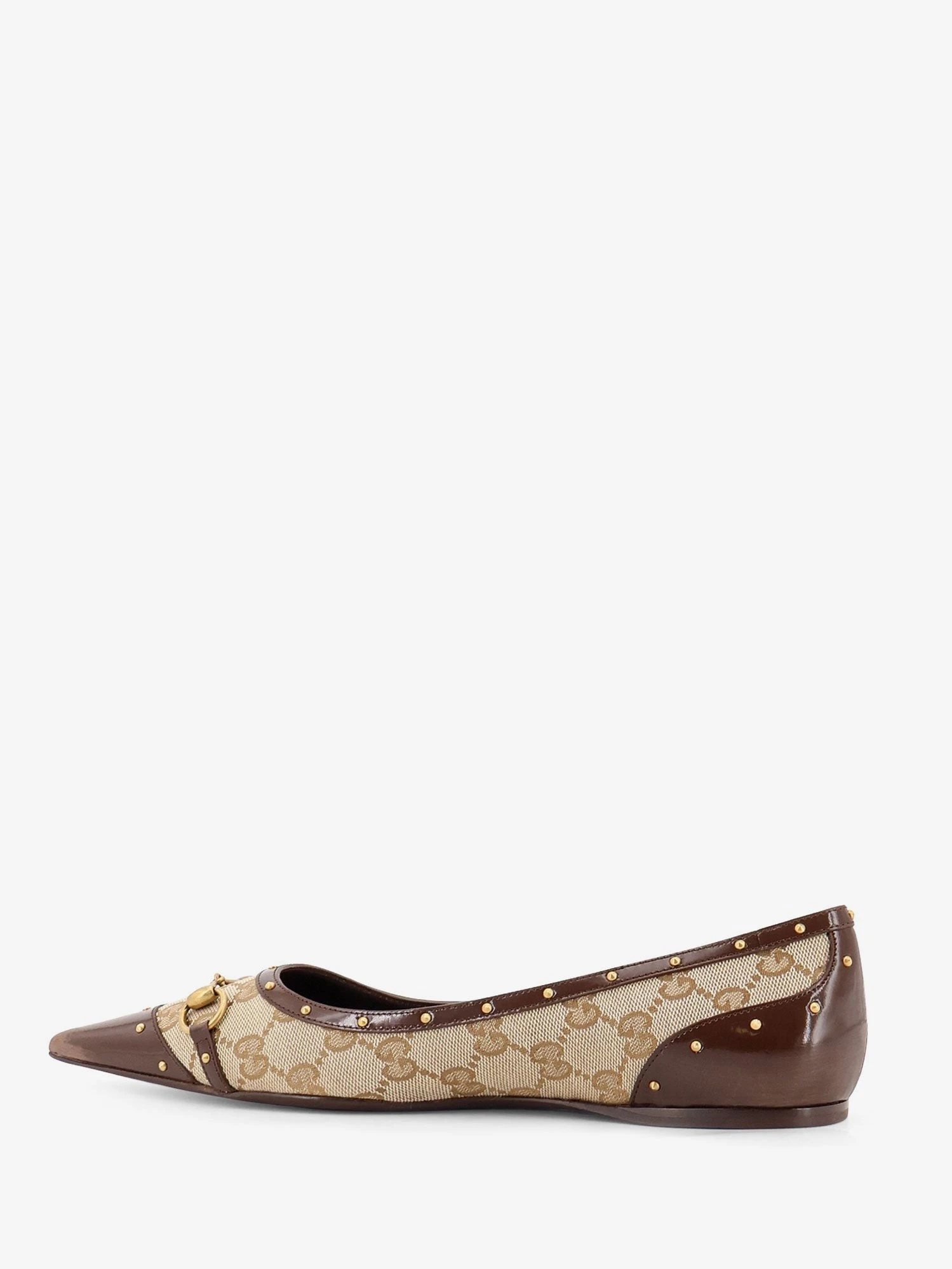 Savoy GG fabric ballerinas with stud detail.webp