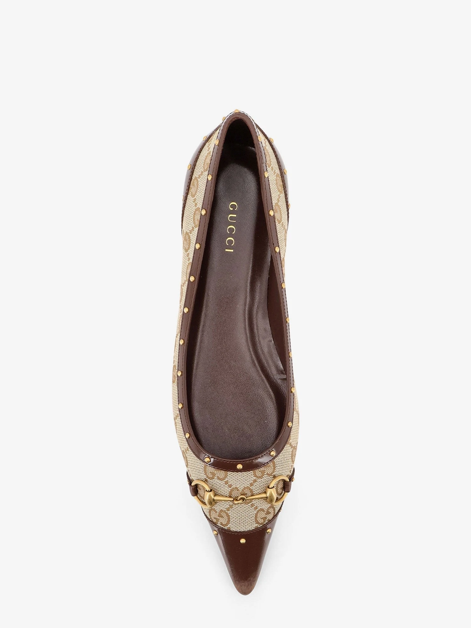 Savoy GG fabric ballerinas with stud detail.webp