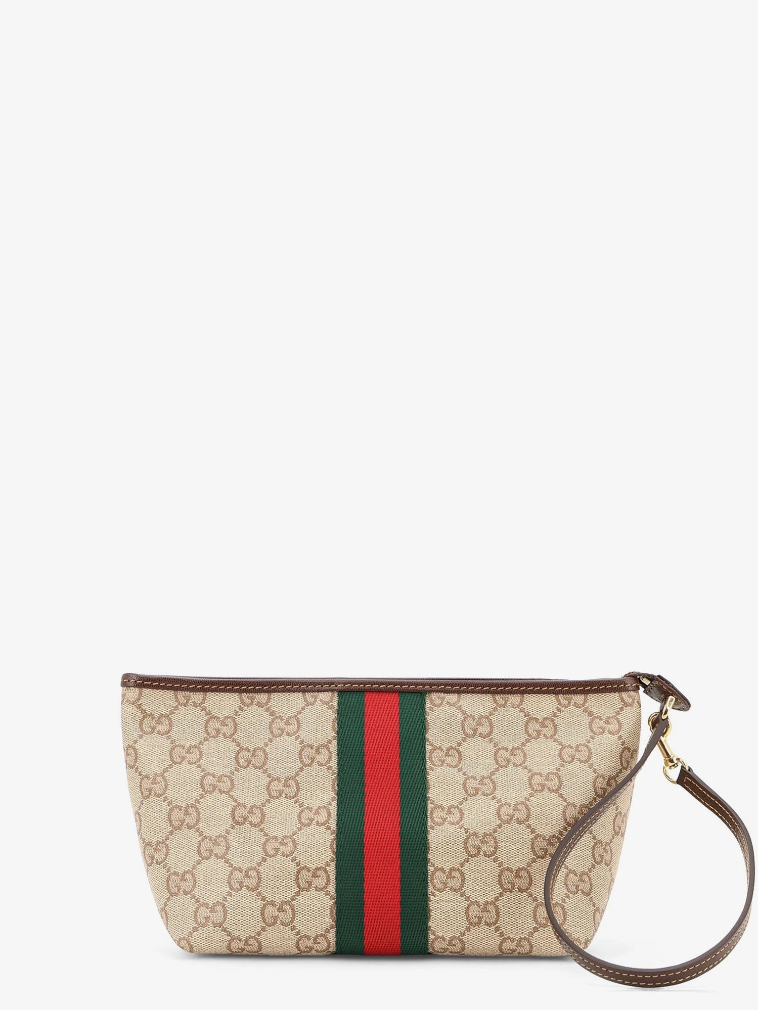 GG fabric clutch with Nastro Web on the front.webp