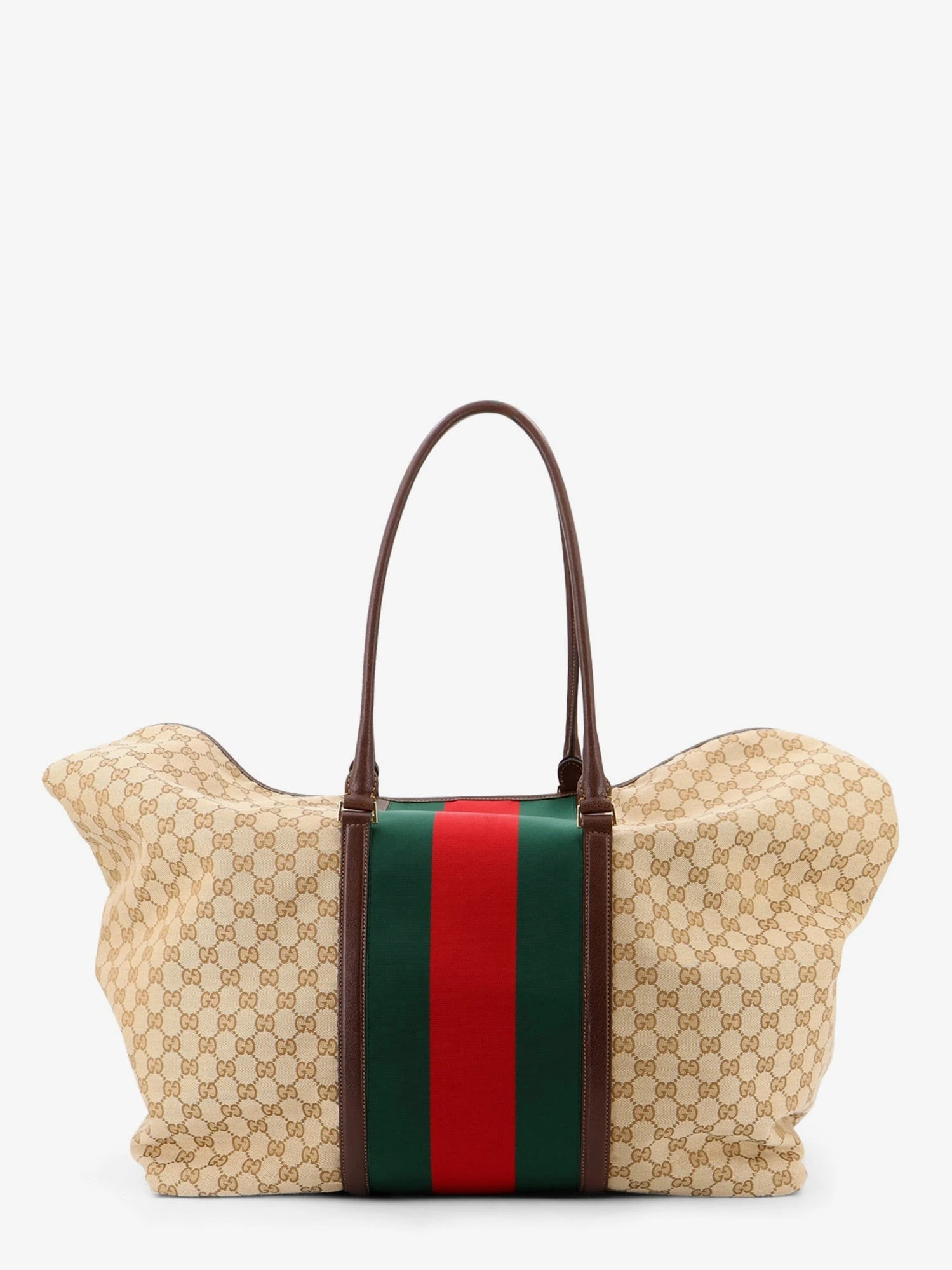 GG fabric travel bag with Web detail on the front.webp