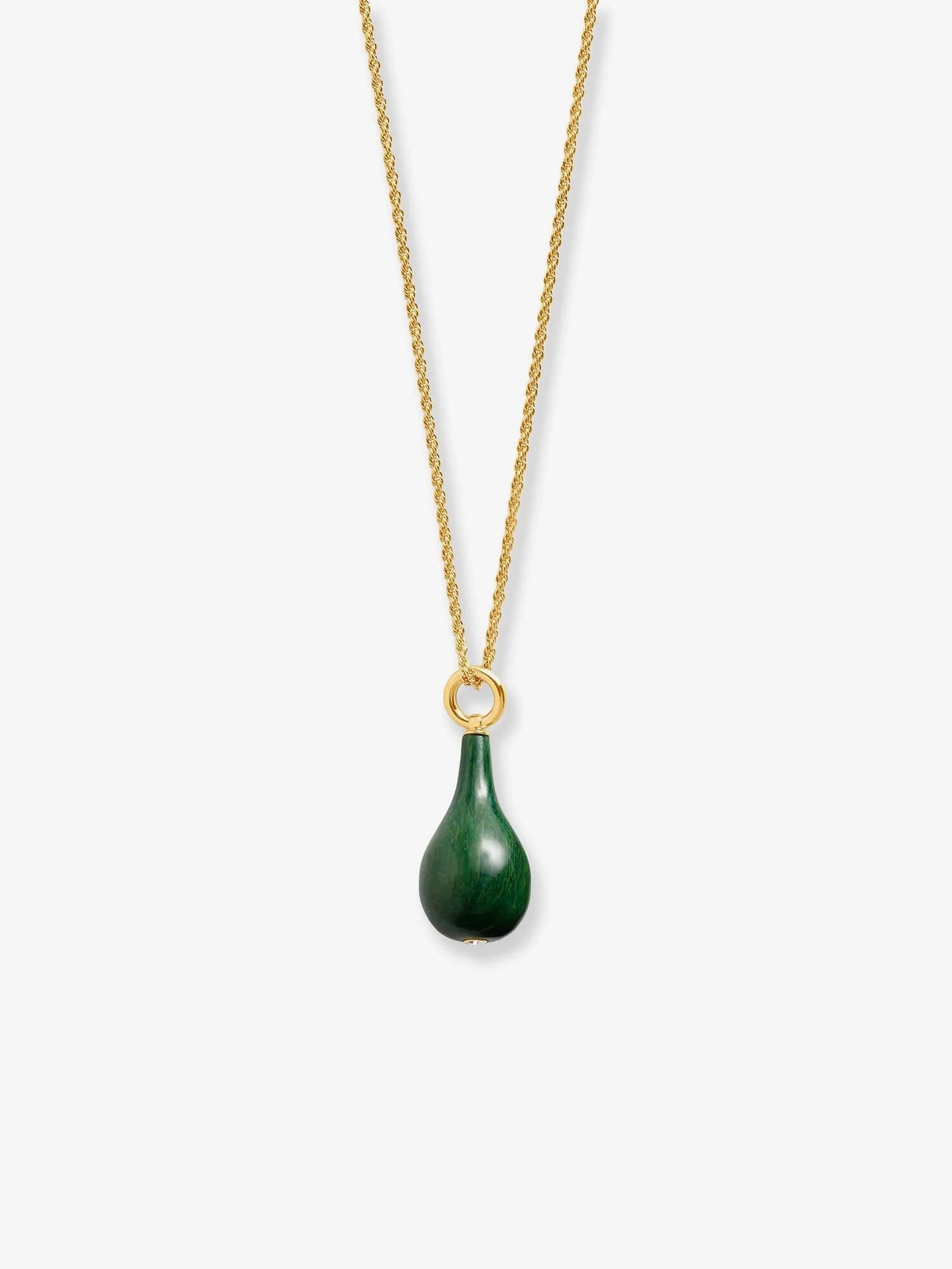 Medium jade drop necklace