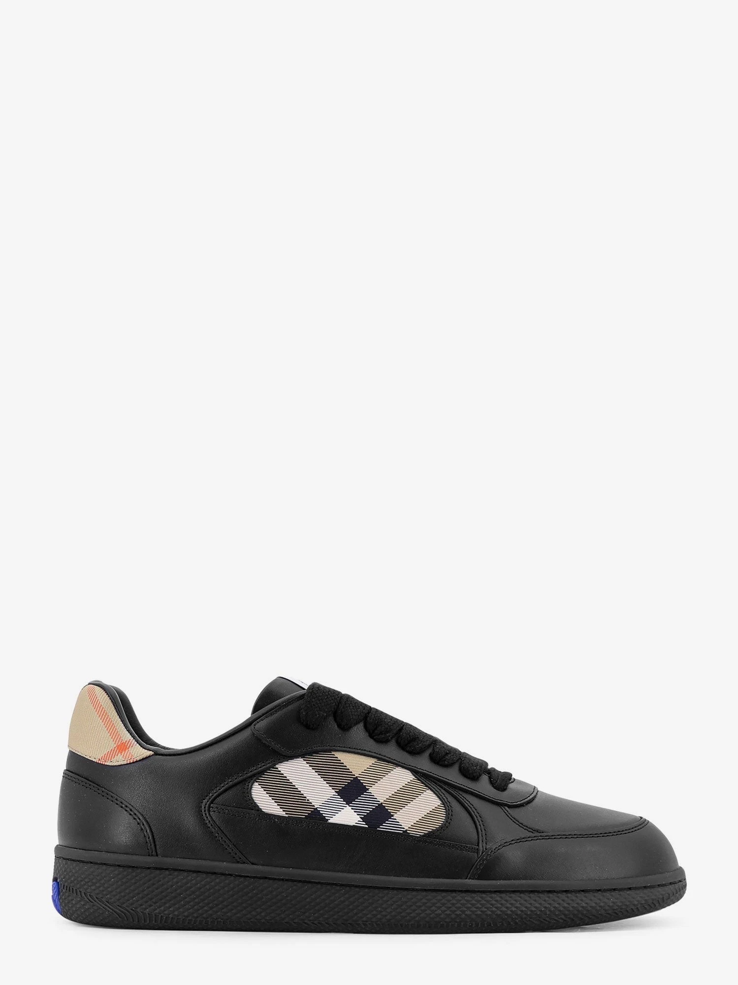 Leather sneakers with Traditional Check inserts.webp