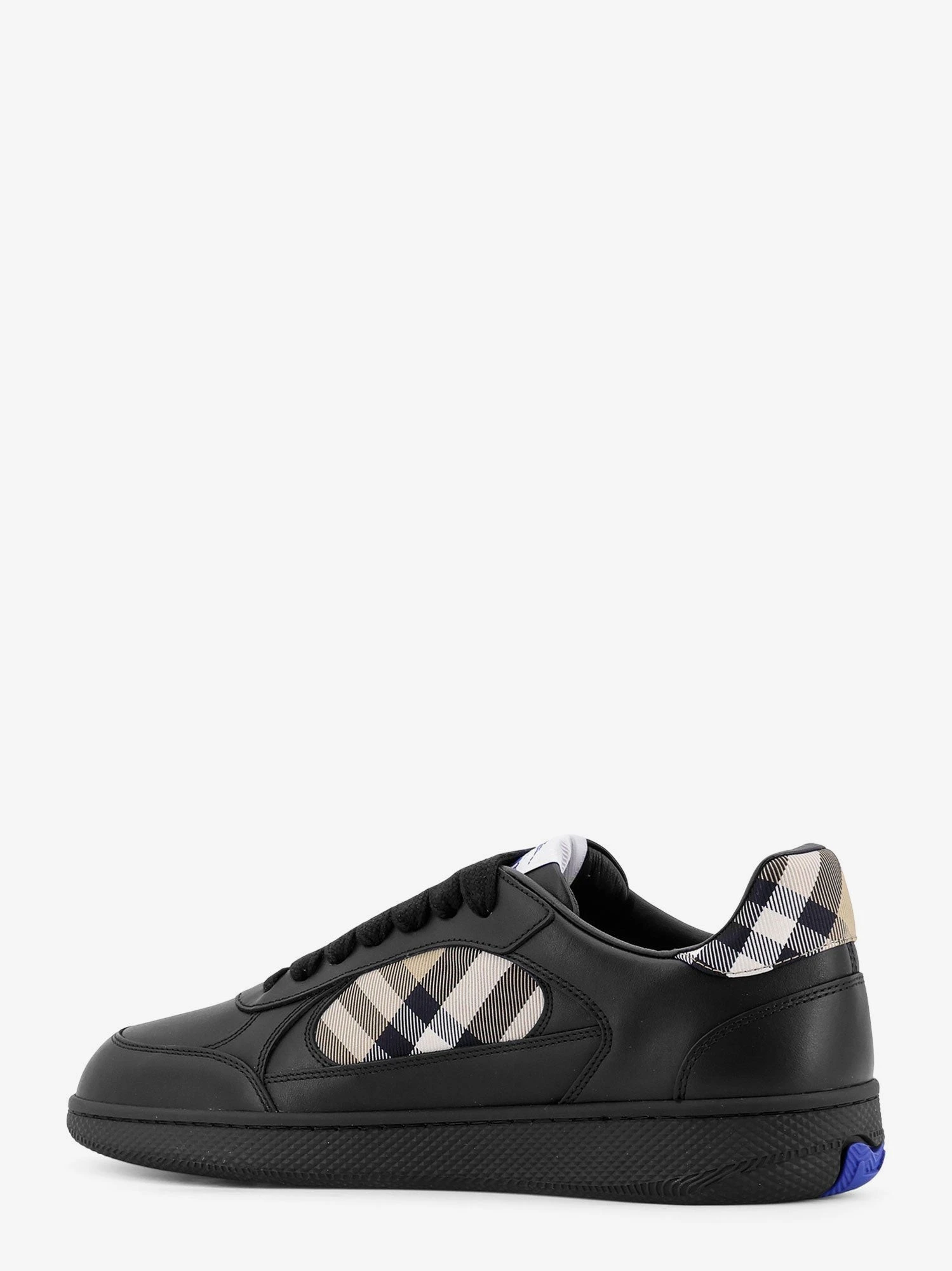 Leather sneakers with Traditional Check inserts.webp