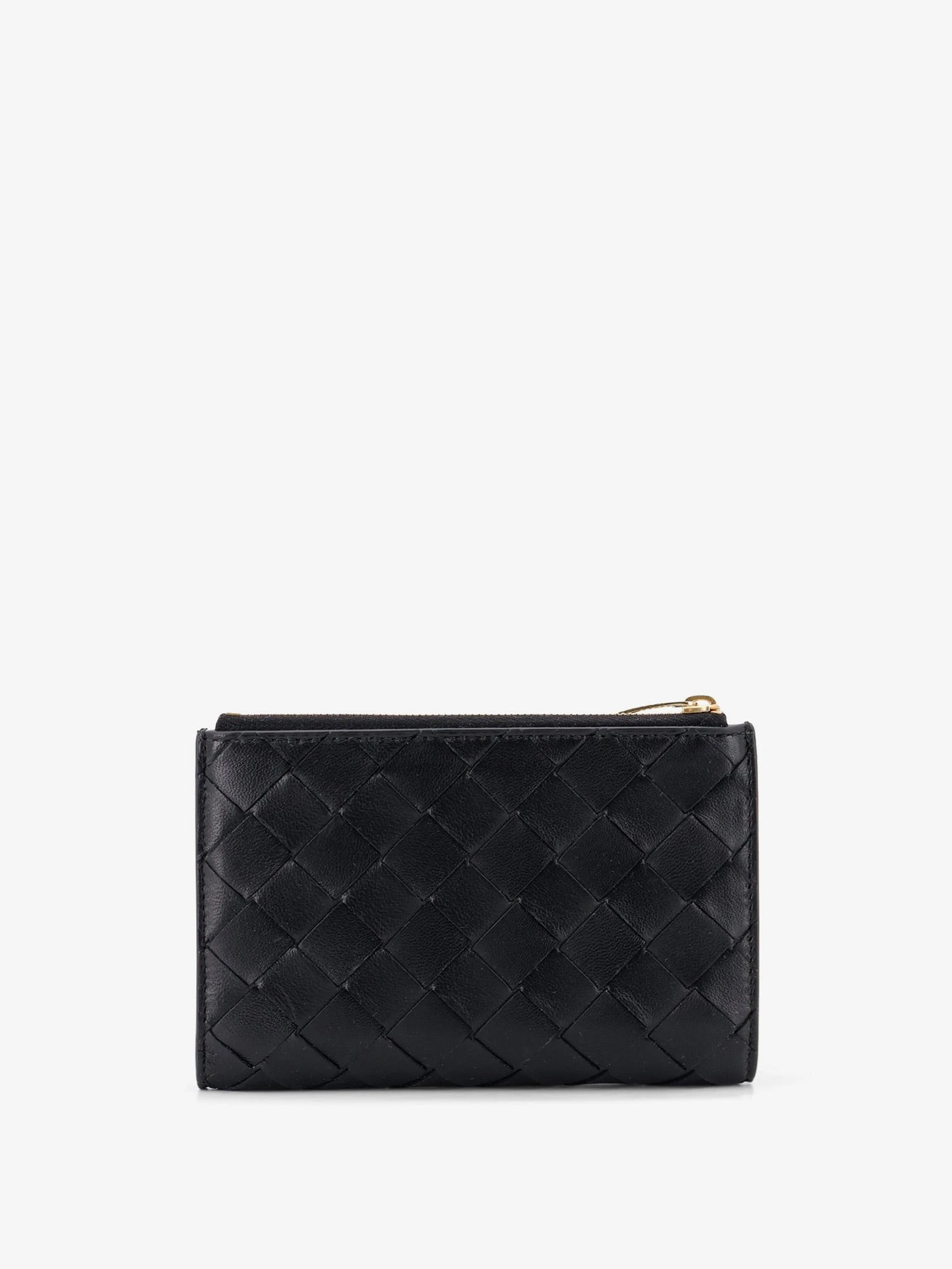 Leather wallet with Intrecciato pattern.webp